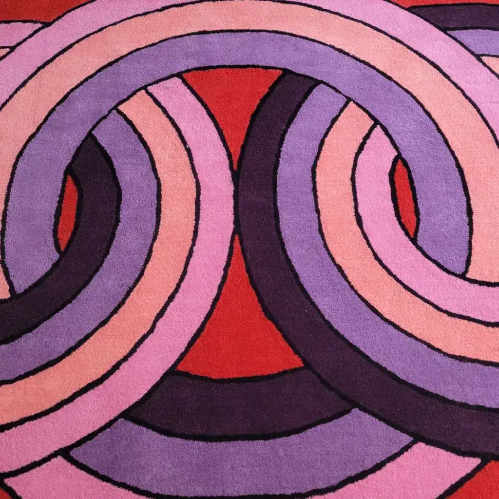 Maia Knotted Circles on Square Hand Tufted Wool Rug - Green - Image 6