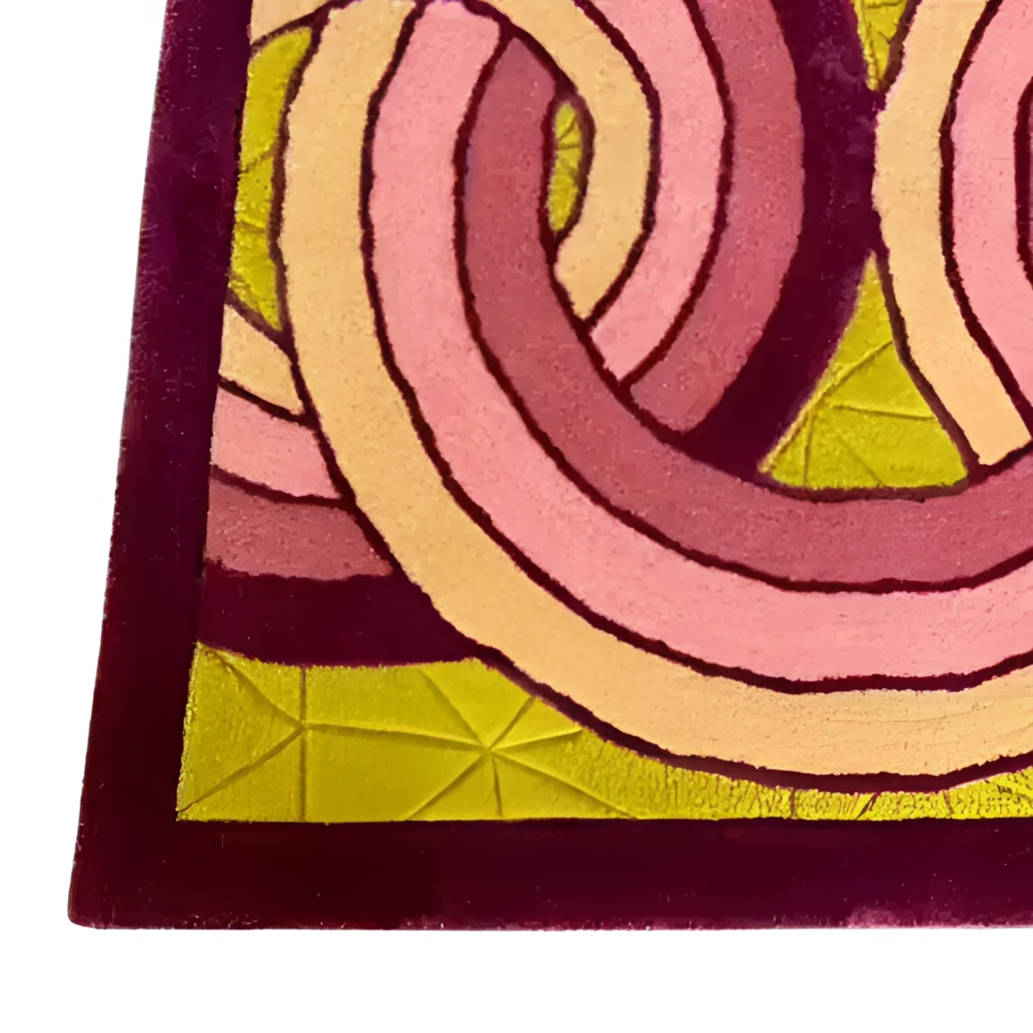 Maia Knotted Circles on Square Hand Tufted Wool Rug - Purple/Cream - Image 5