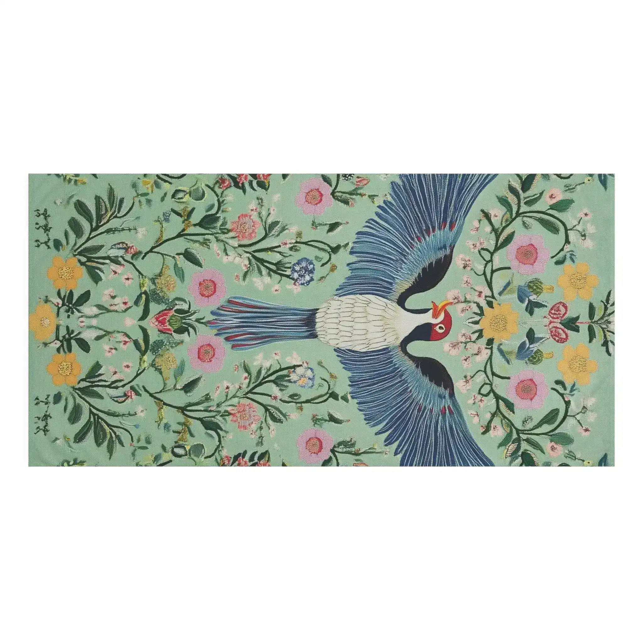 Majestic Bird and Floral Garden Bath Towel - Image 3