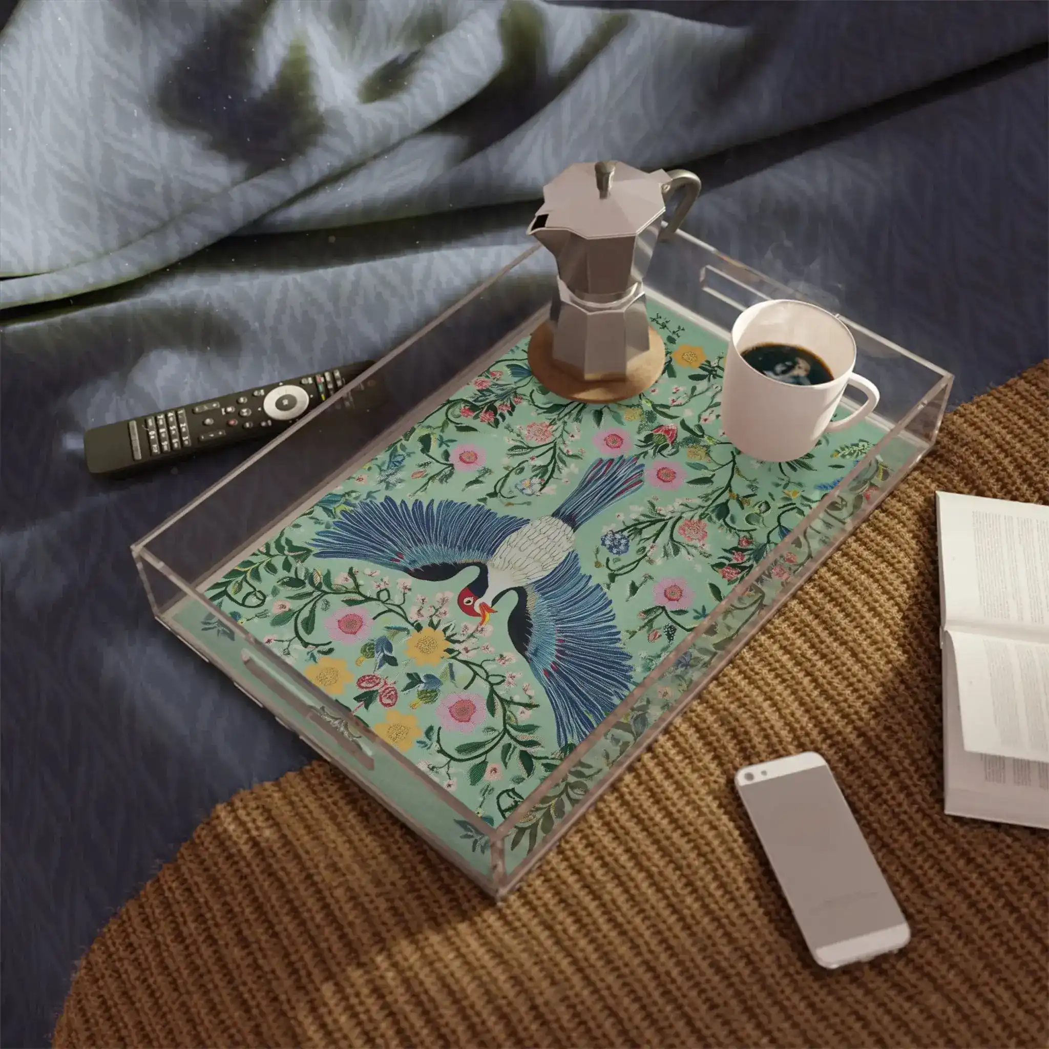 Majestic Bird and Floral Garden Serving Tray - Image 4