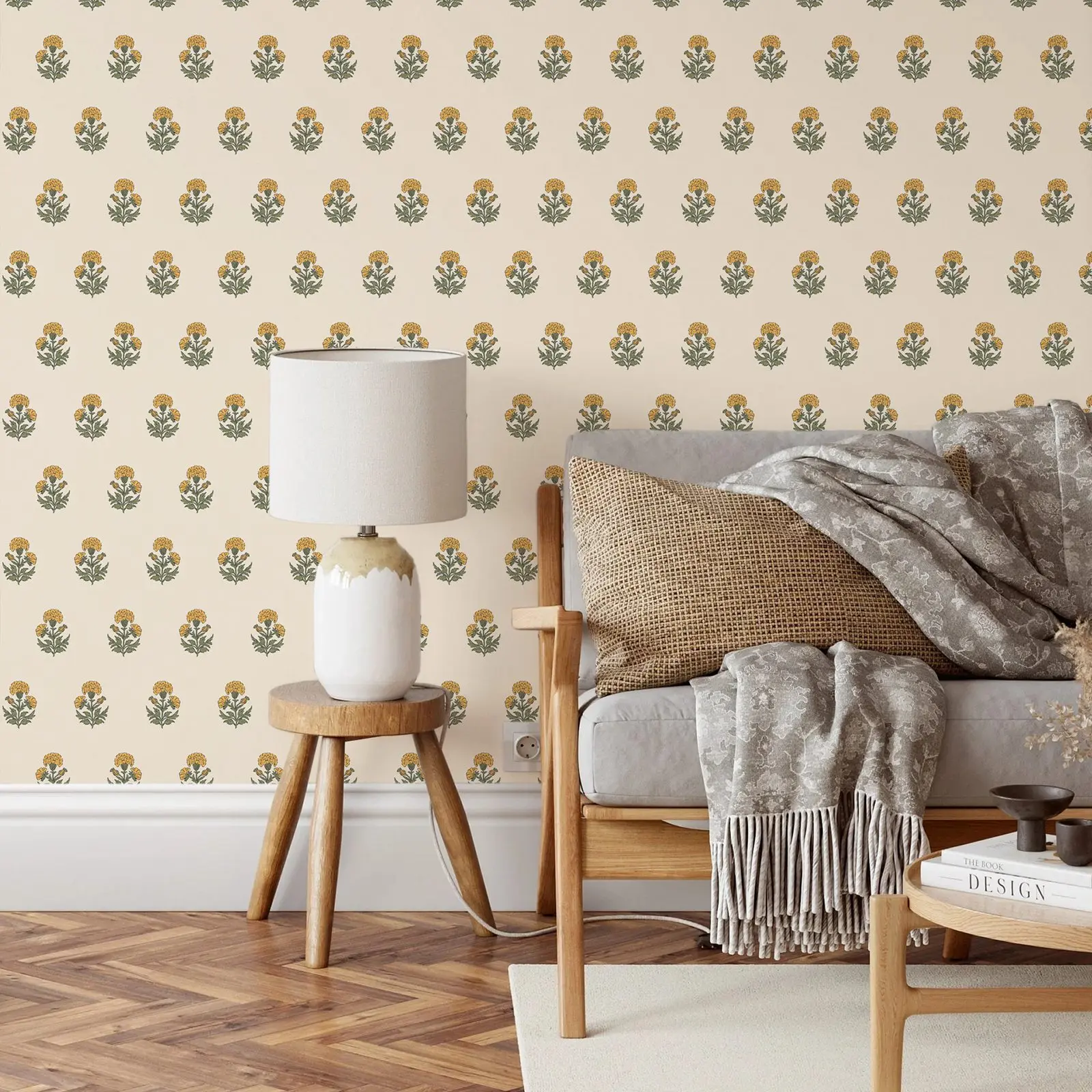 Marigold Floral Wallpaper - Image 6