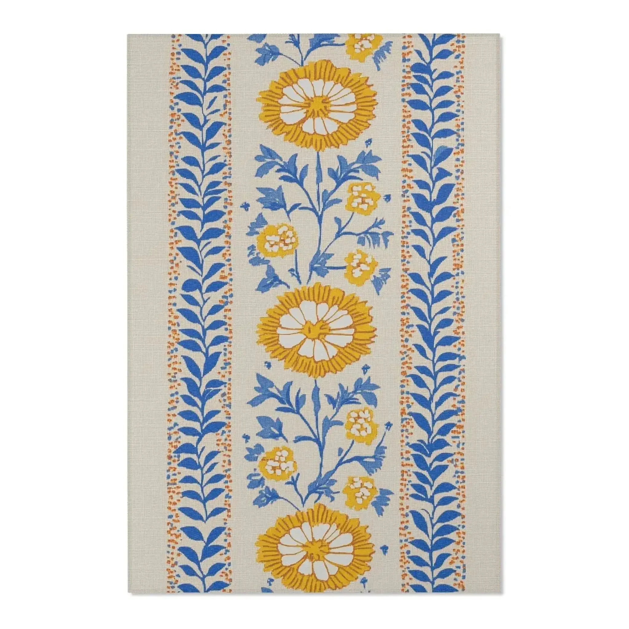 Marigold Stripes – Folk Floral Accent Rug - Image 4