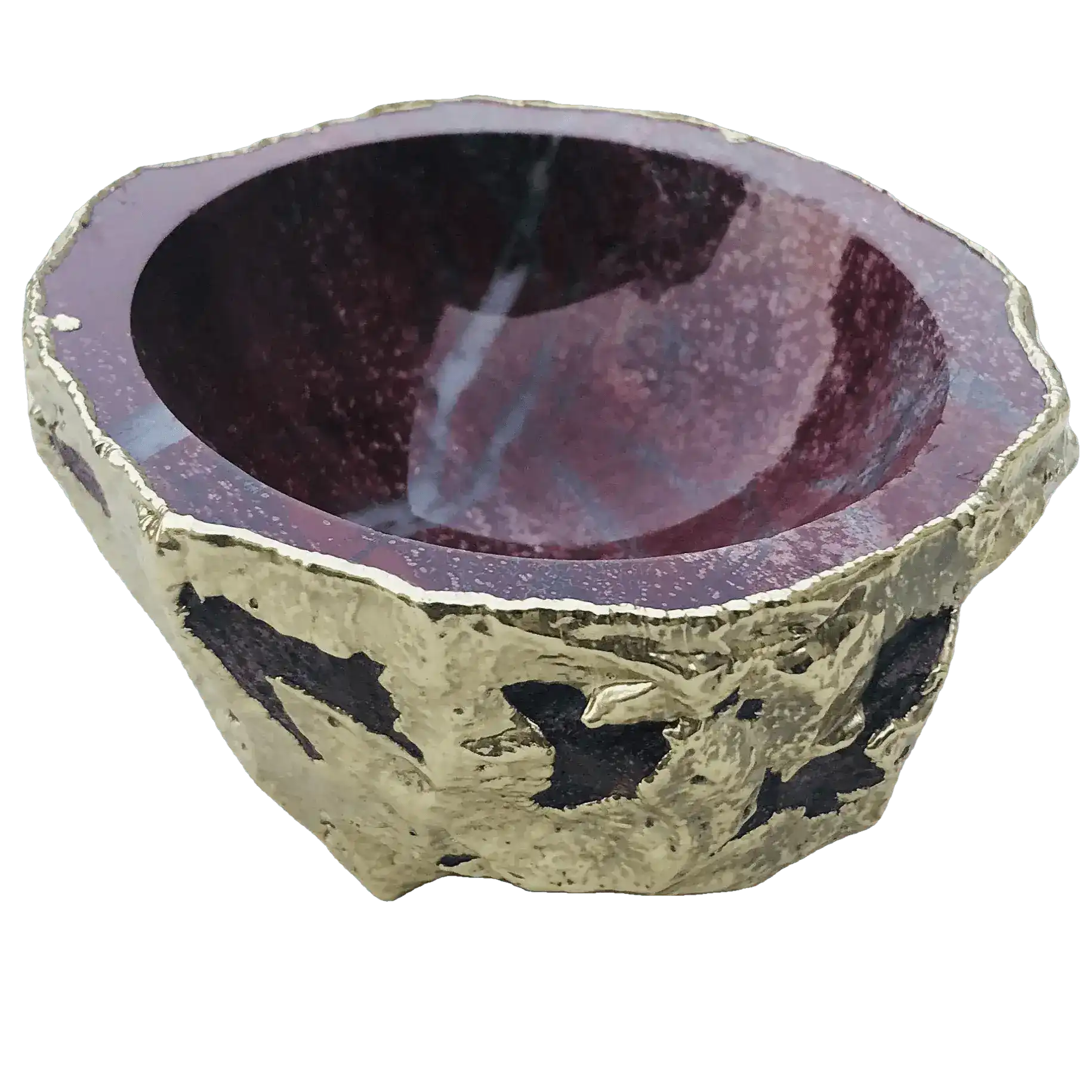 Maroon Red Agate Geode Jewelry Bowl - Image 2