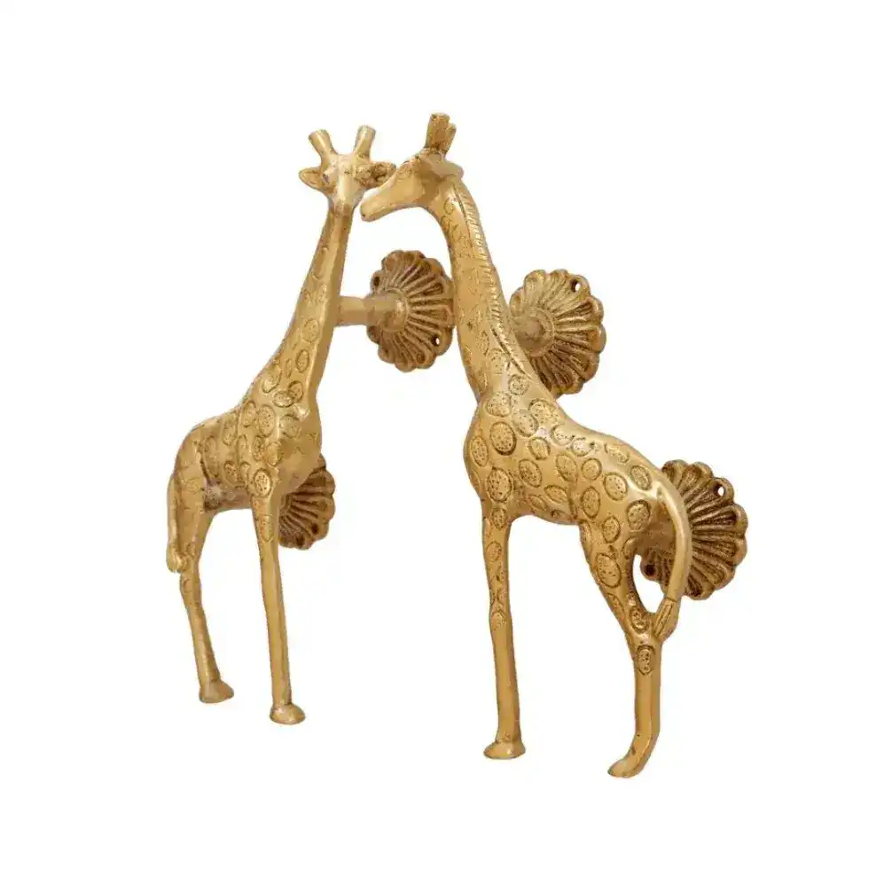 Masai Giraffe Brass Door Handles - Image 3
