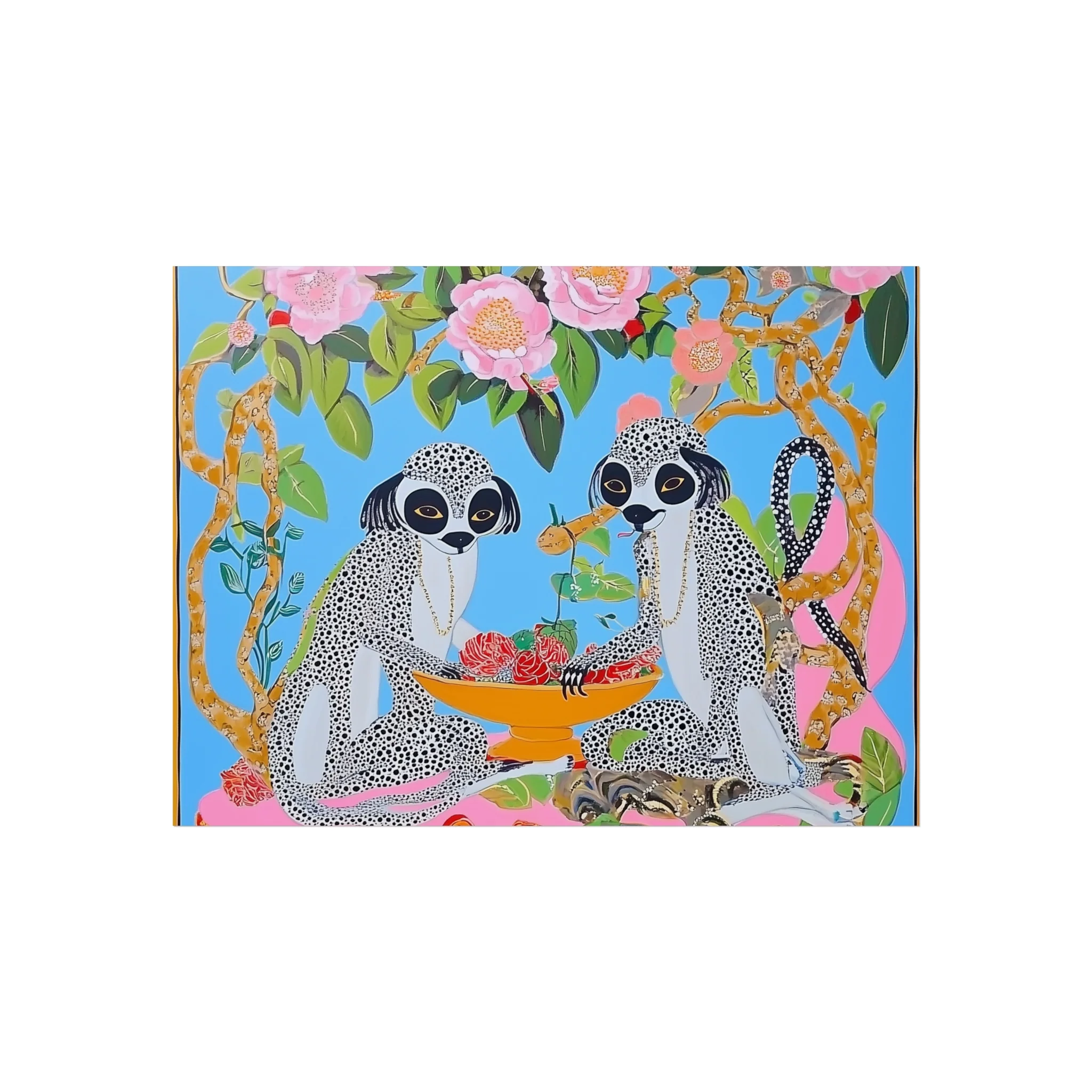 Maximalist Floral Monkeys Fine Art Poster - Image 4