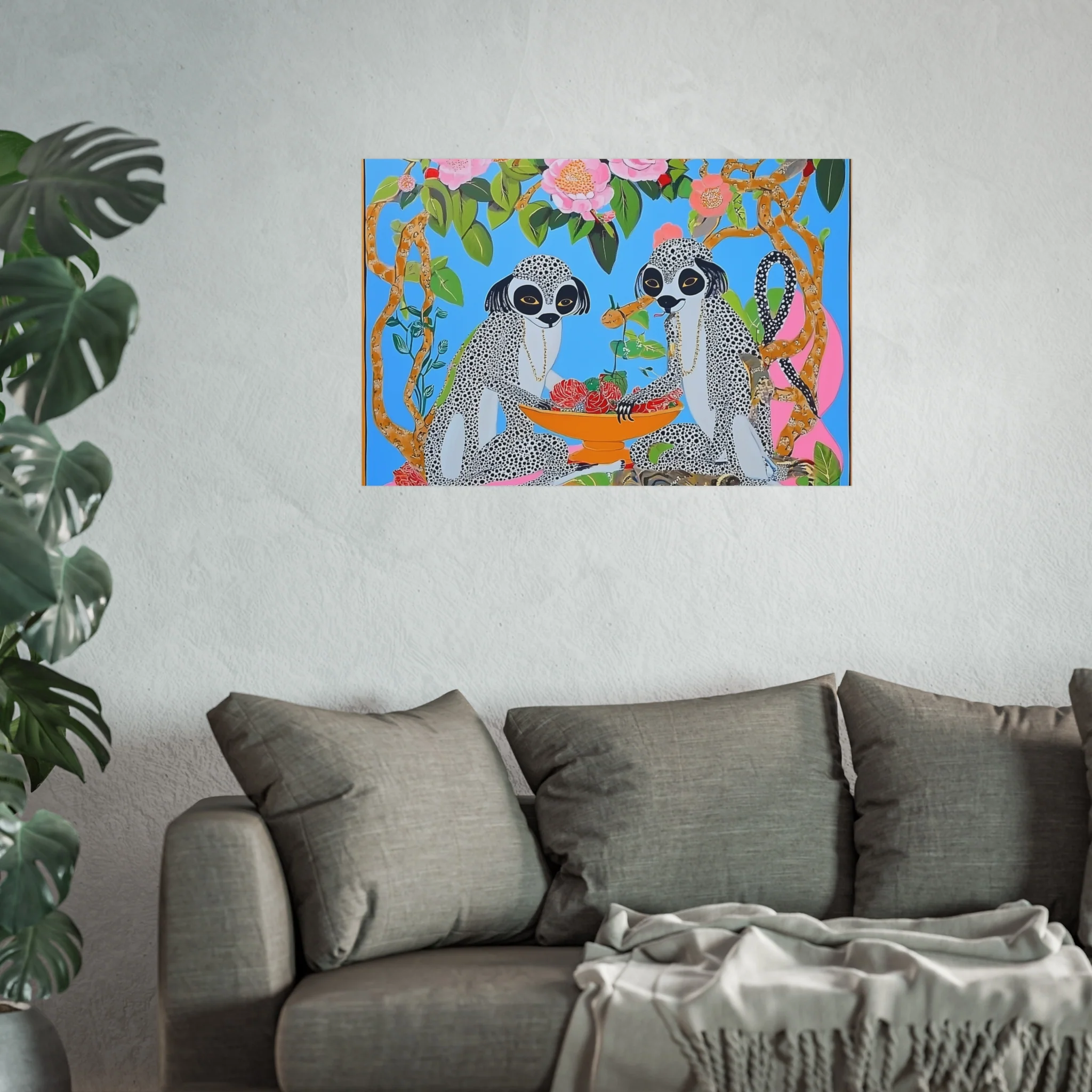 Maximalist Floral Monkeys Fine Art Poster - Image 43