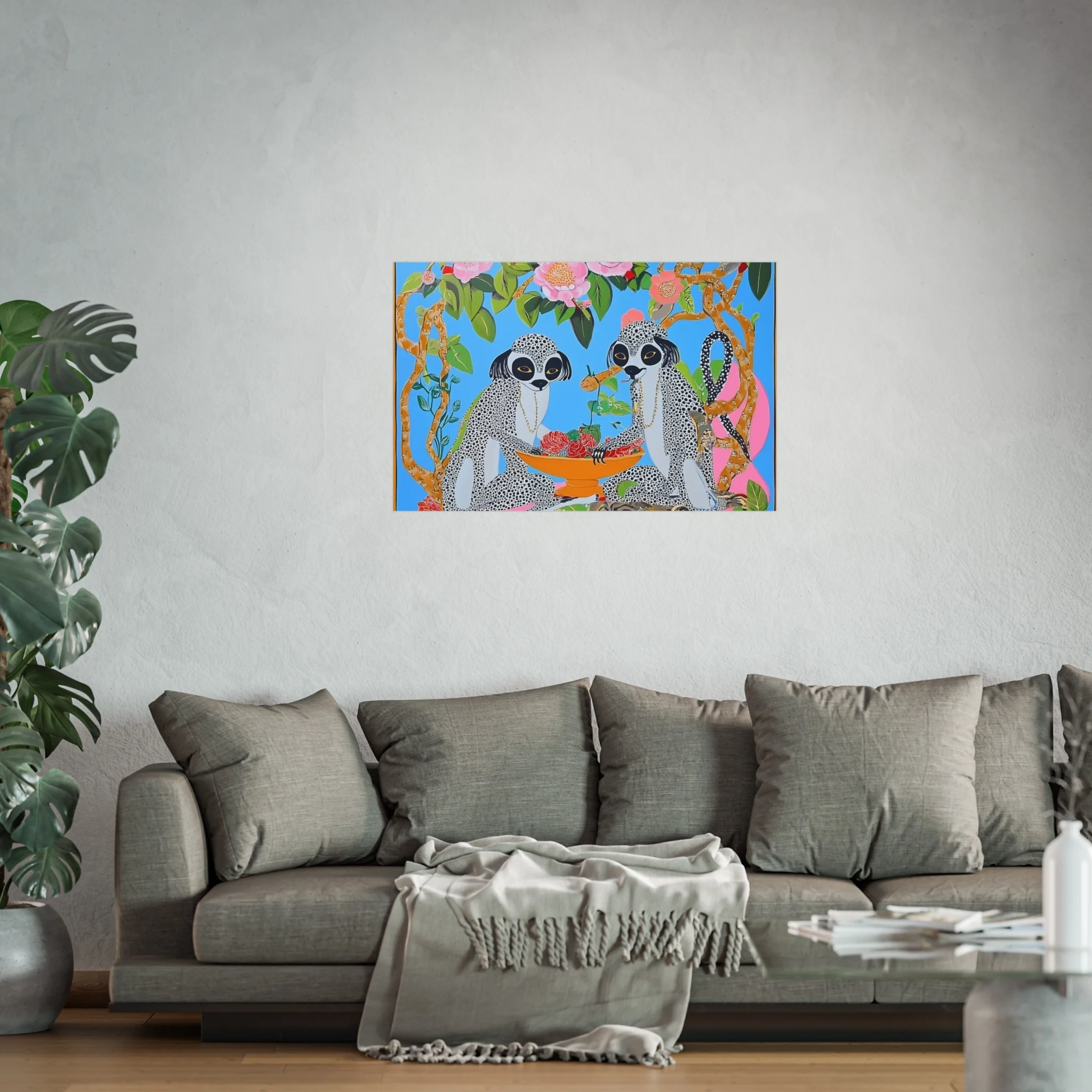 Maximalist Floral Monkeys Fine Art Poster - Image 45