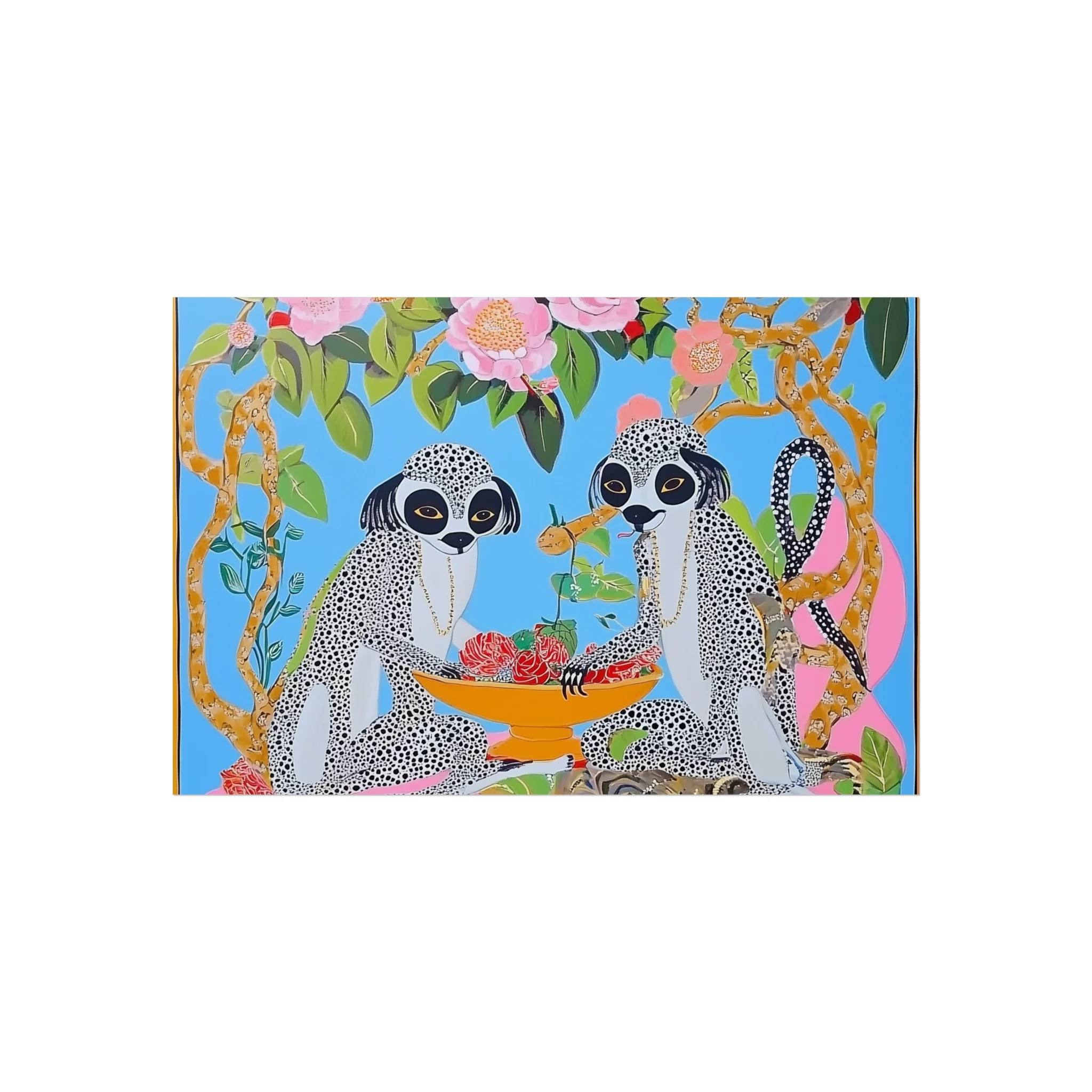 Maximalist Floral Monkeys Fine Art Poster - Image 7