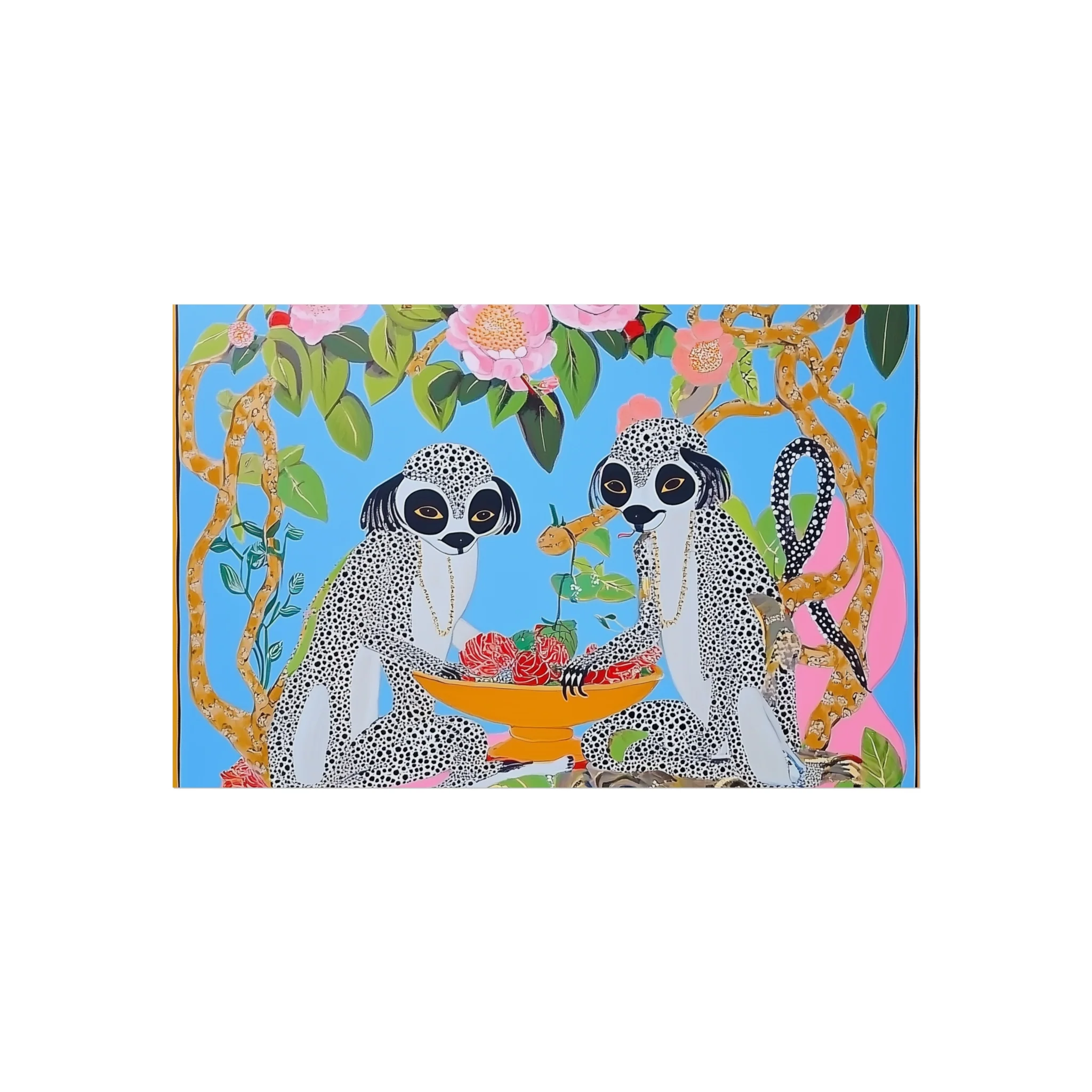 Maximalist Floral Monkeys Fine Art Poster - Image 9