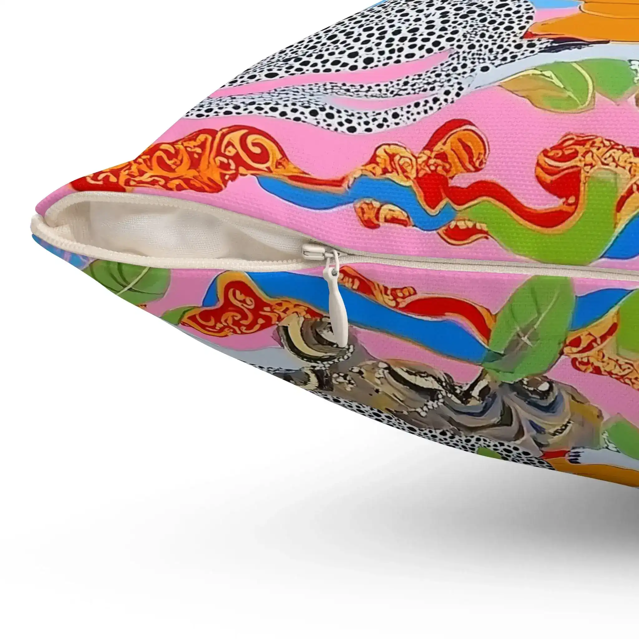 Maximalist Floral Monkeys Throw Pillow - Image 3