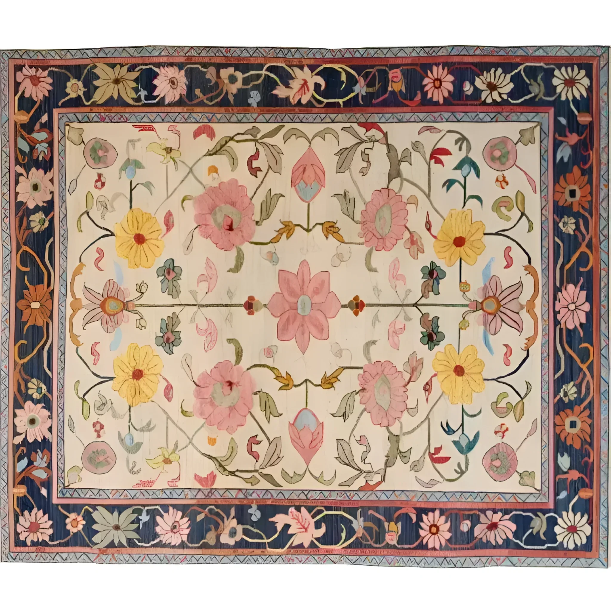 Medallion Bloom Hand Knotted Area Rug - Image 4