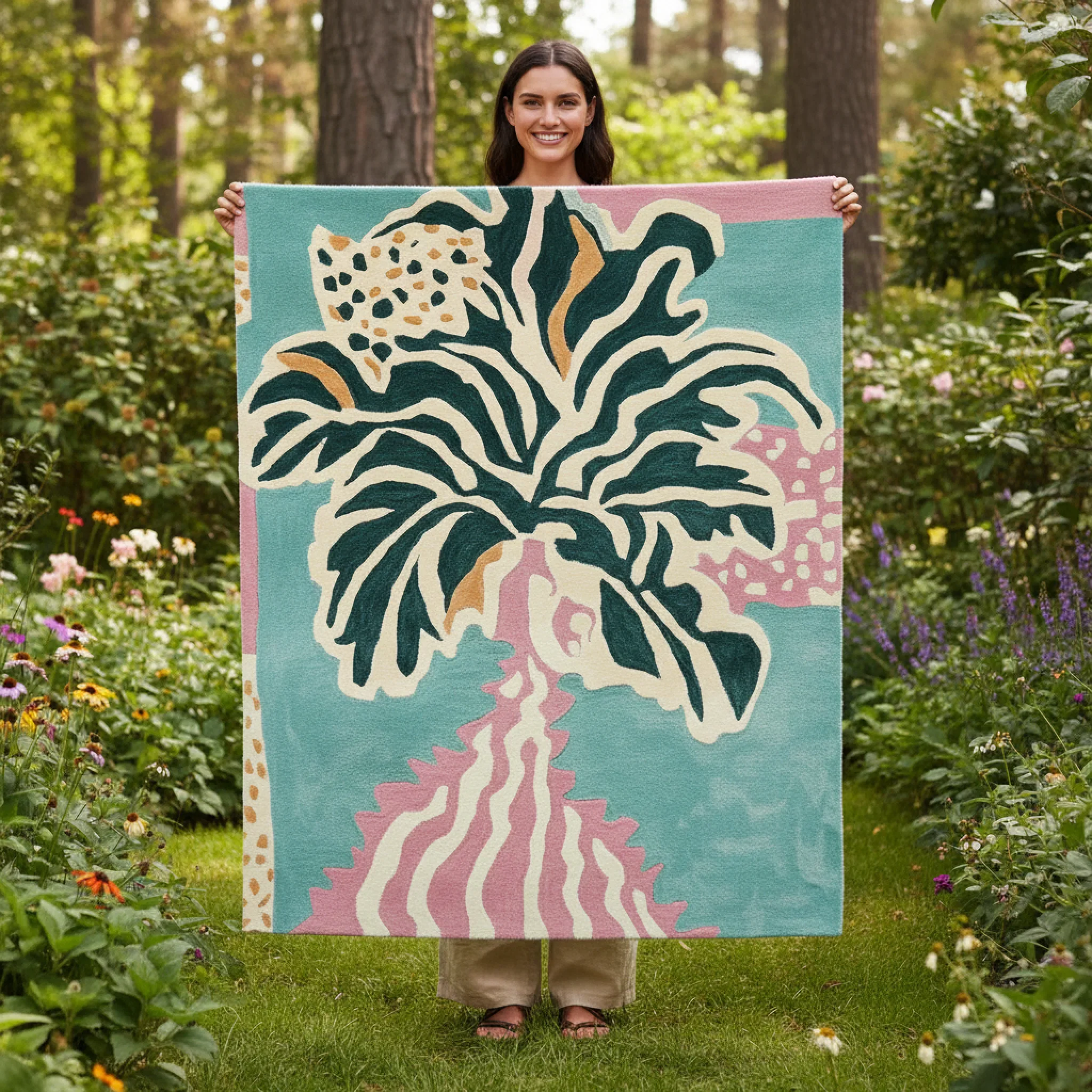 Melting Floral Cloud Hand Tufted Rug - Image 2
