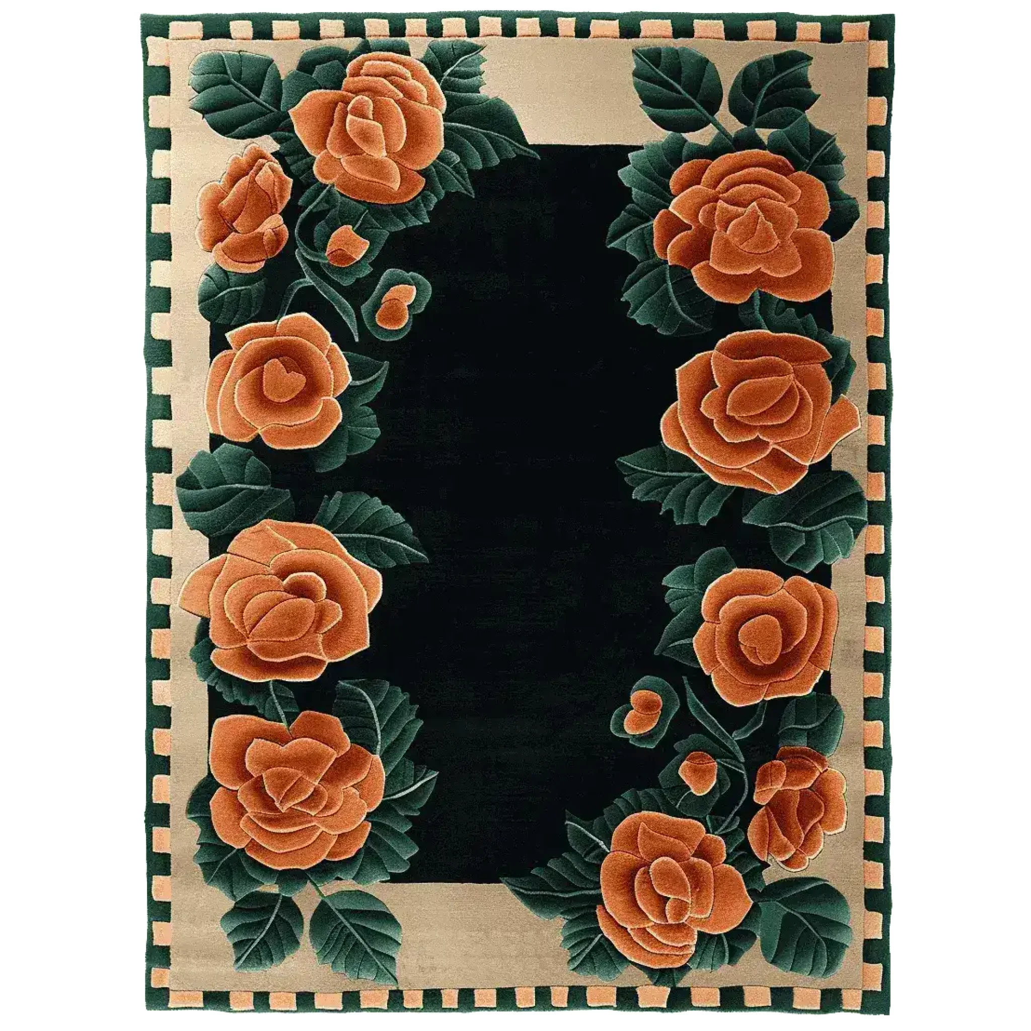 Midnight Blossom Grace Hand Tufted Rug