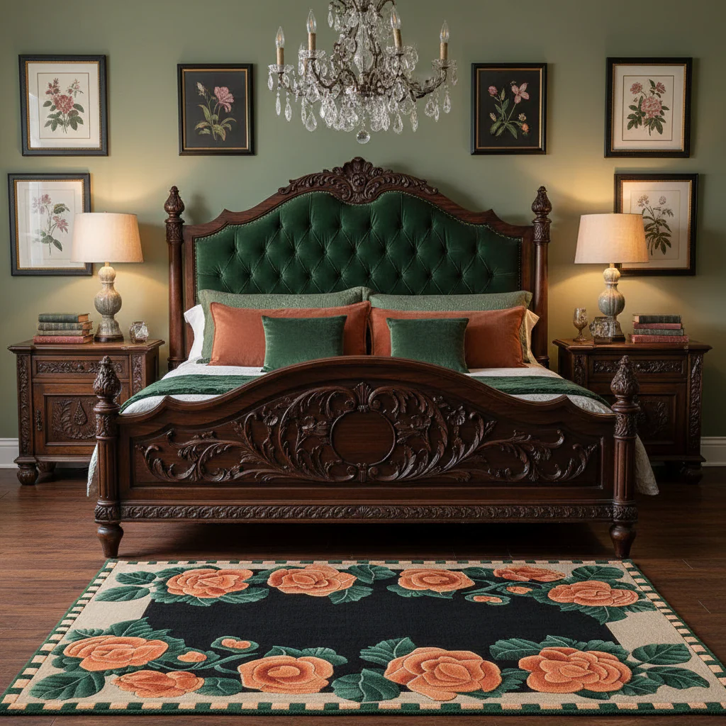 Midnight Blossom Grace Hand Tufted Rug - Image 2