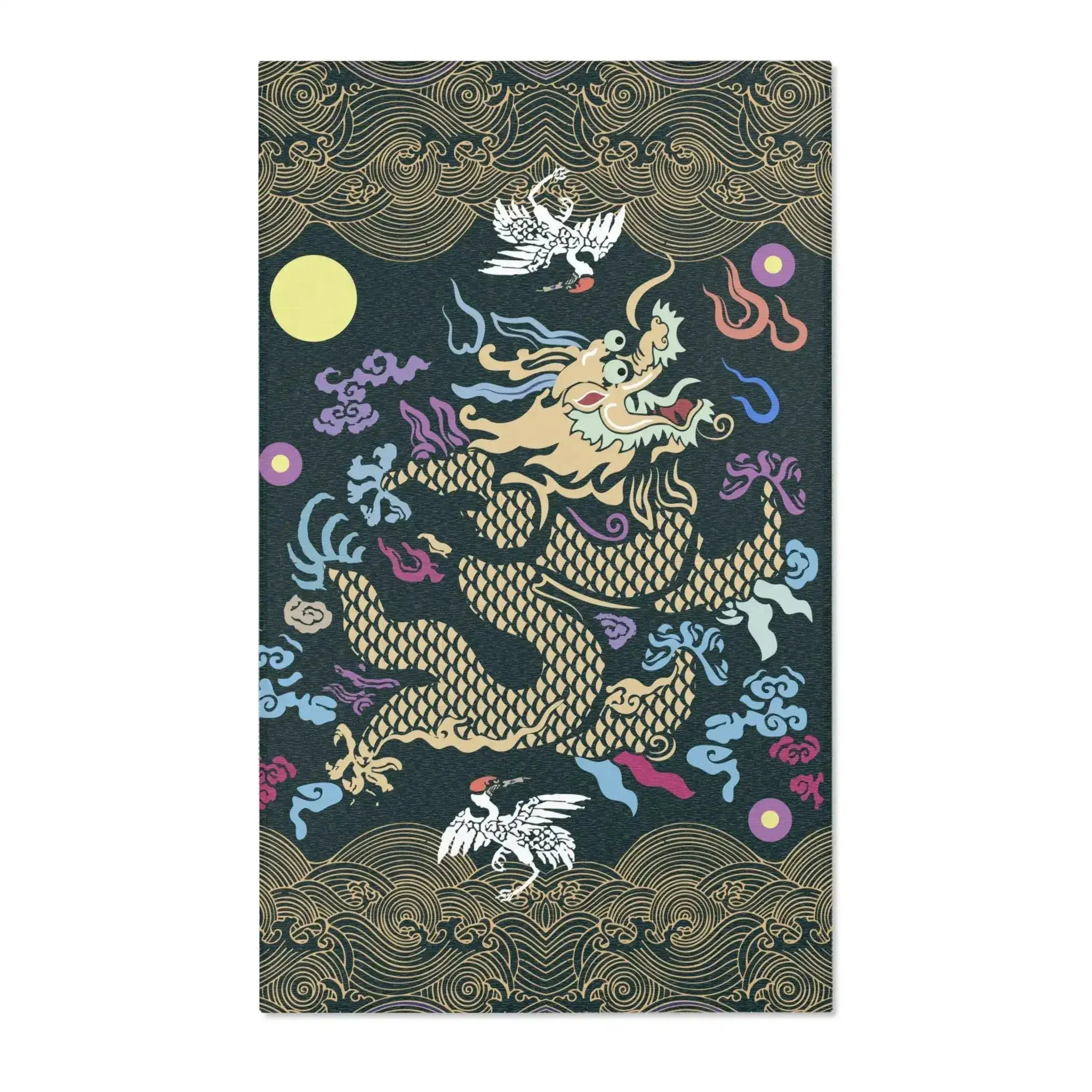 Midnight Celestial Dragon Accent Rug