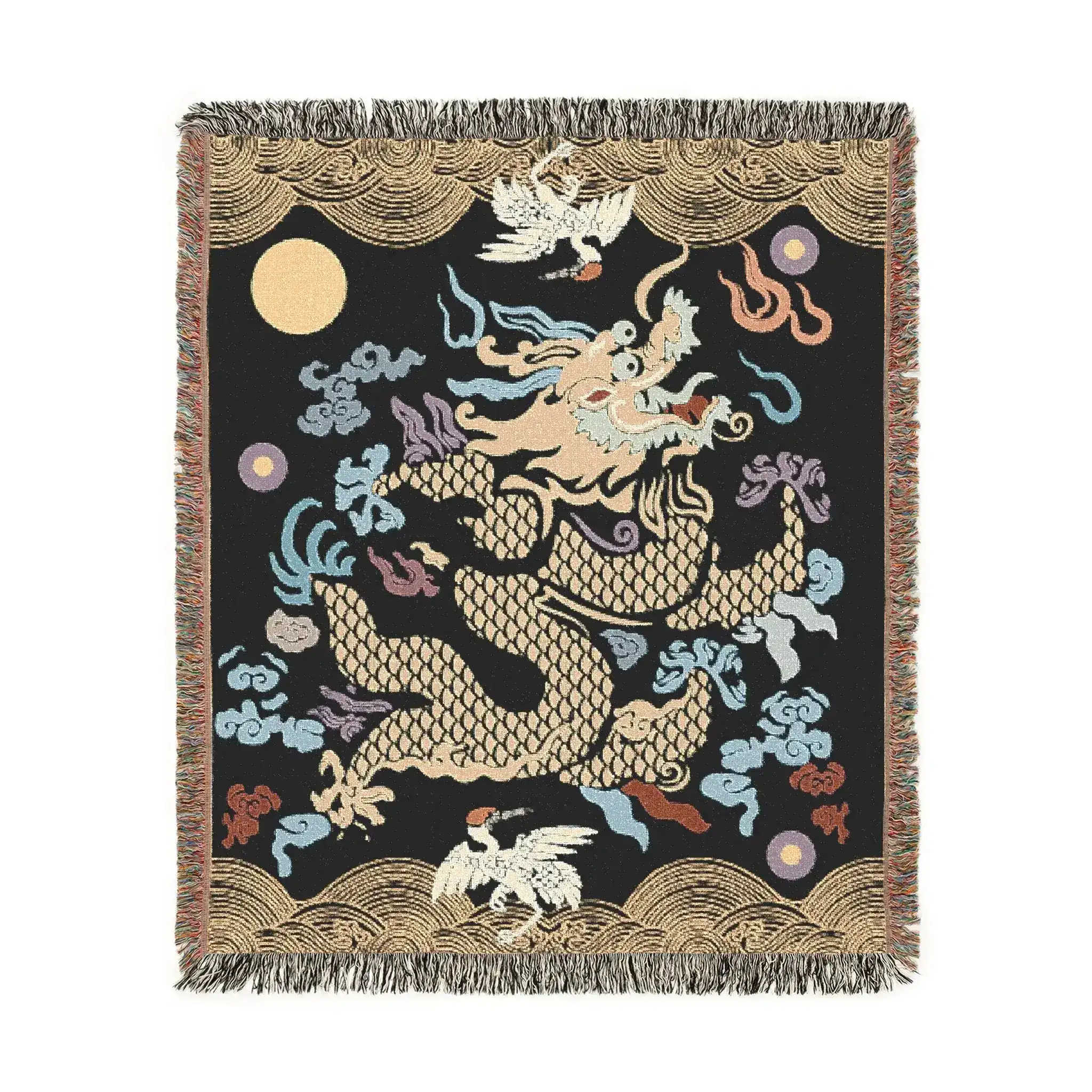 Midnight Celestial Dragon Woven Blanket - Image 2