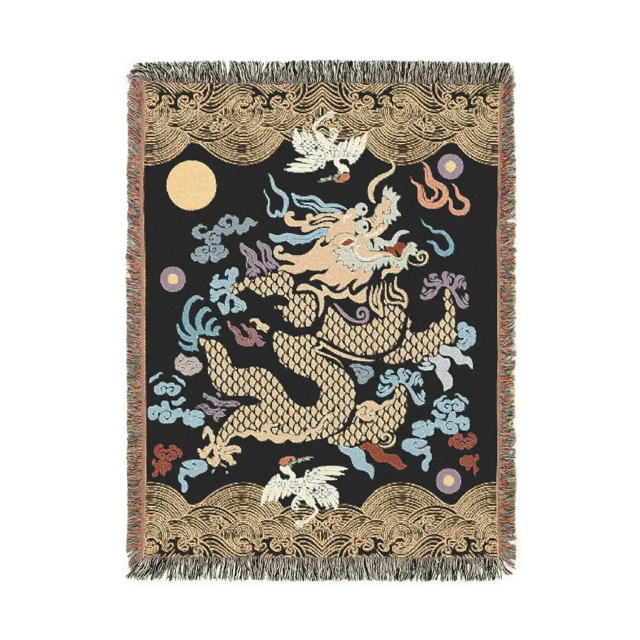 Midnight Celestial Dragon Woven Blanket - Image 3