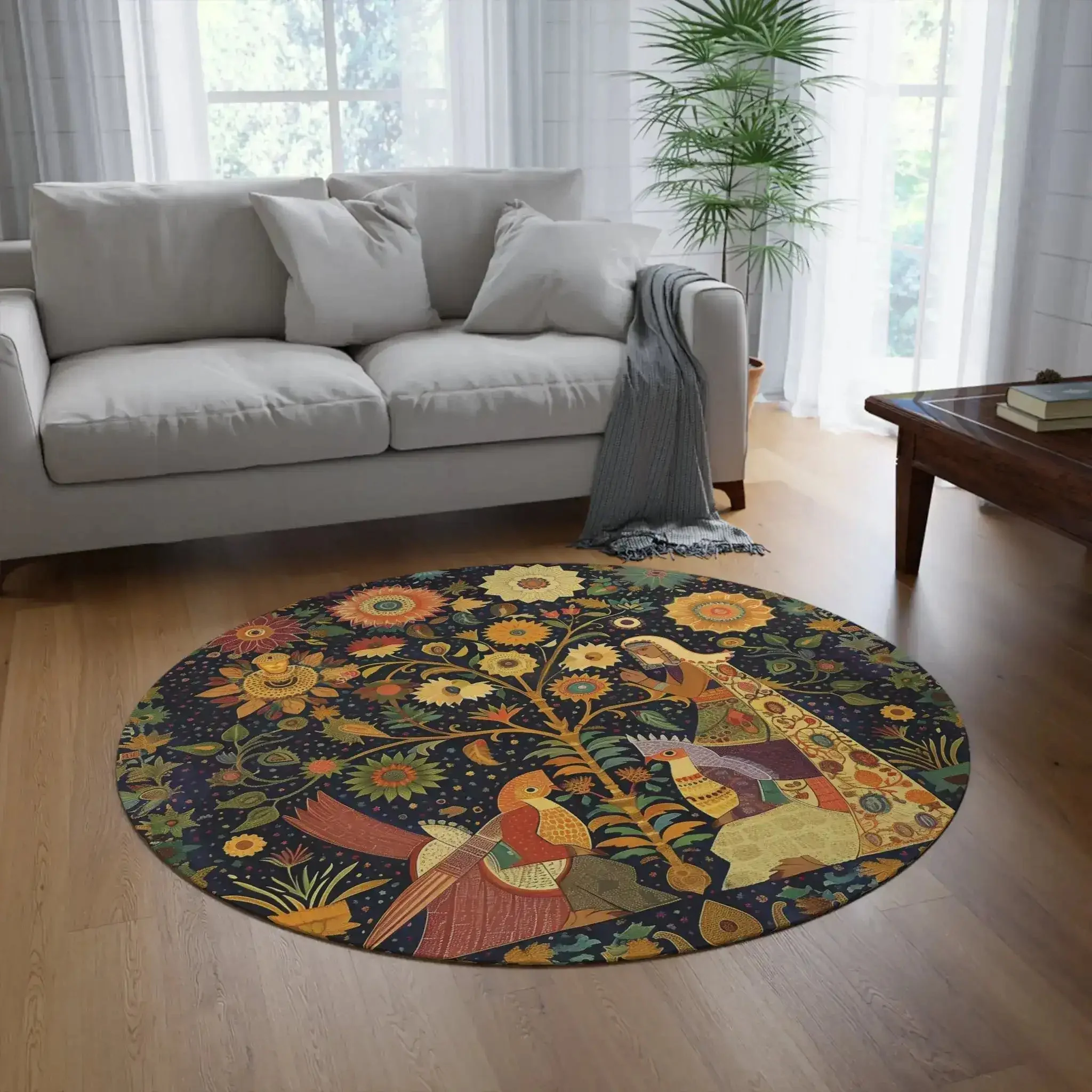 Midnight Muse Enchanted Garden Round Rug - Image 4