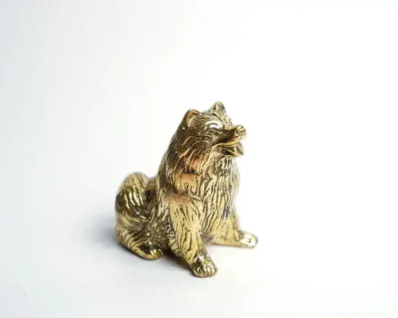 Miniature Dog Solid Brass Sculpture - Image 4