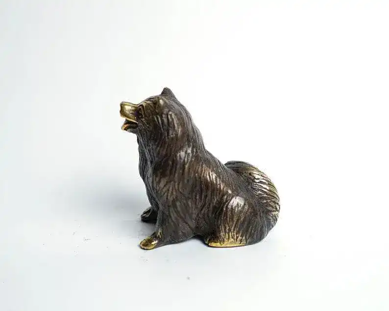 Miniature Dog Solid Brass Sculpture - Image 5