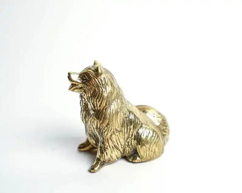 Miniature Dog Solid Brass Sculpture - Image 6