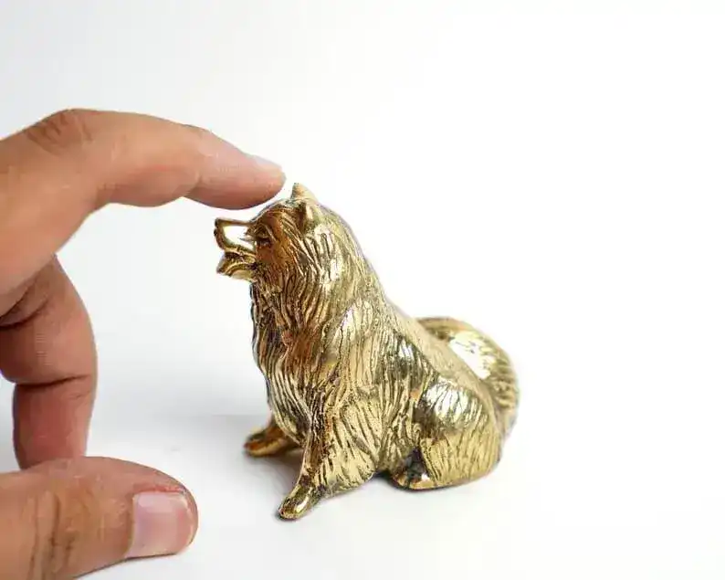 Miniature Dog Solid Brass Sculpture - Image 7