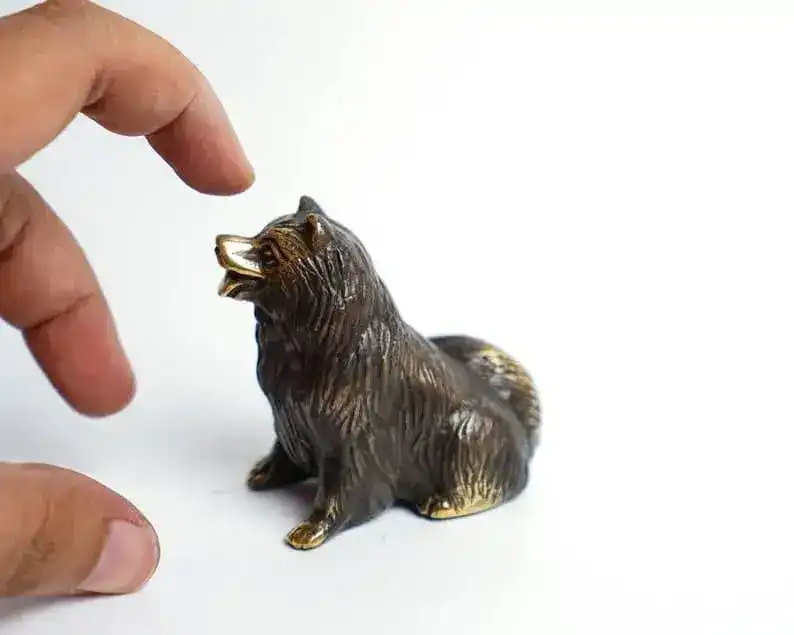 Miniature Dog Solid Brass Sculpture - Image 8