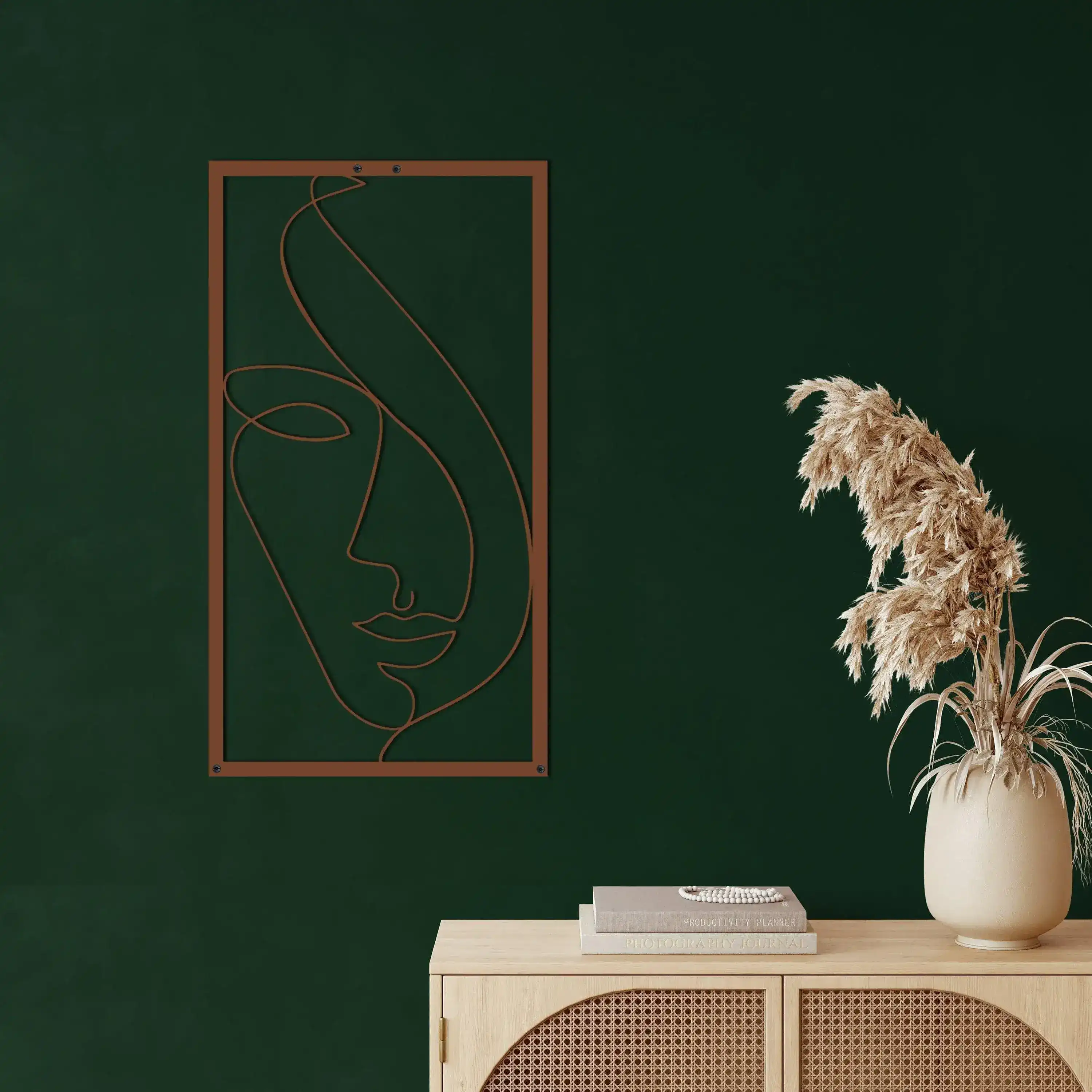 Minimalist Abstract Female Face Metal Wall Hanging Decor - Image 10