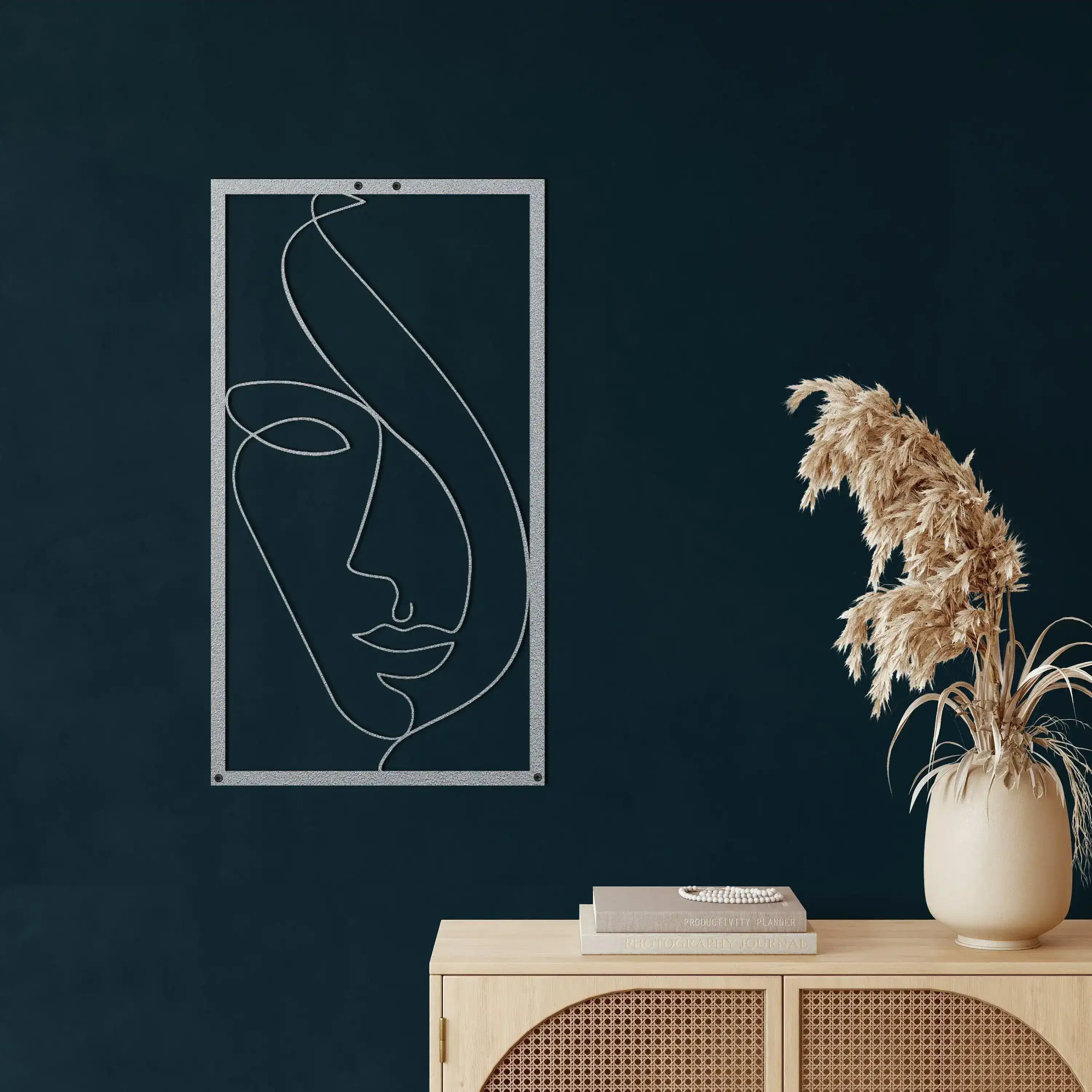 Minimalist Abstract Female Face Metal Wall Hanging Decor - Image 9