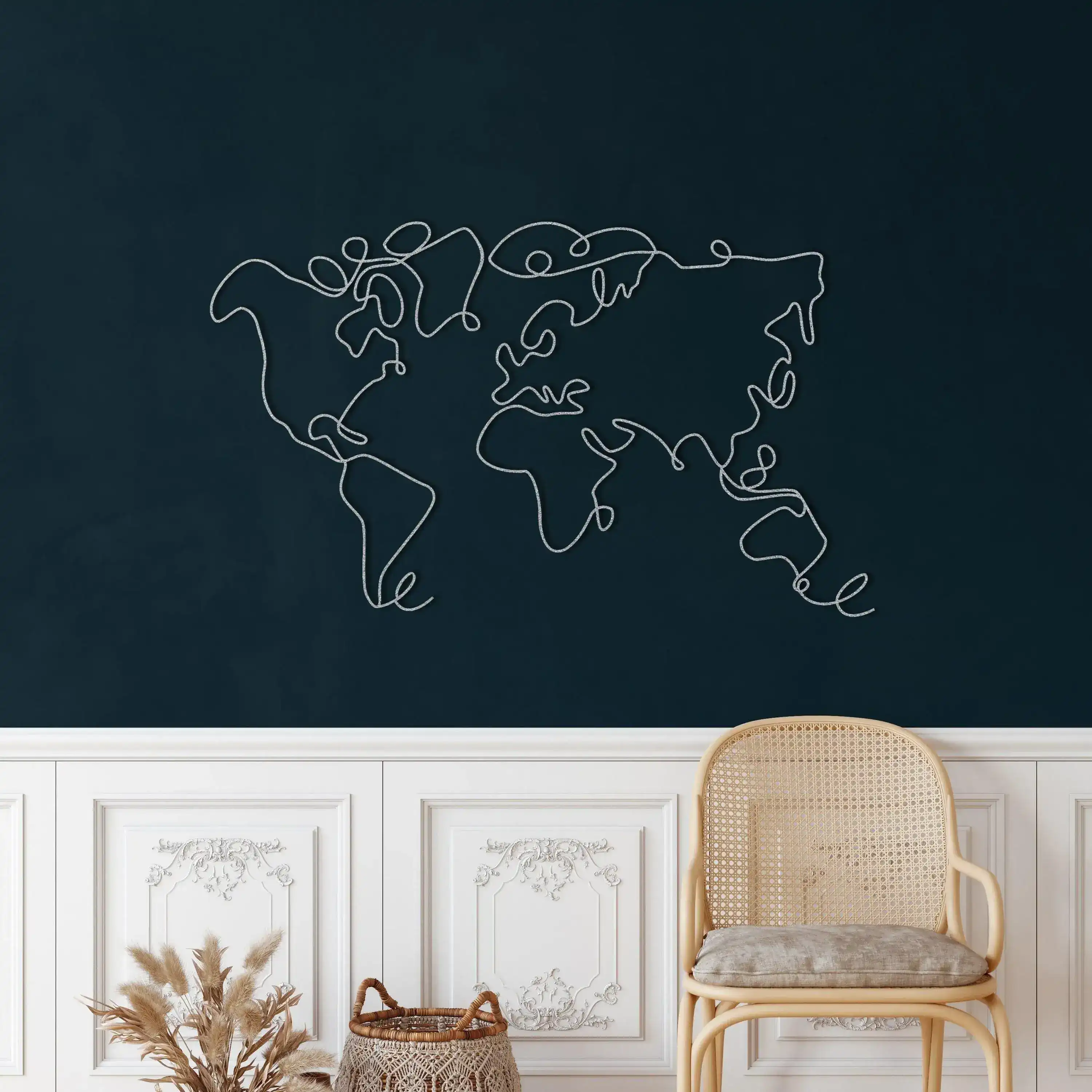 Minimalist World Map Metal Wall Decor - Image 10