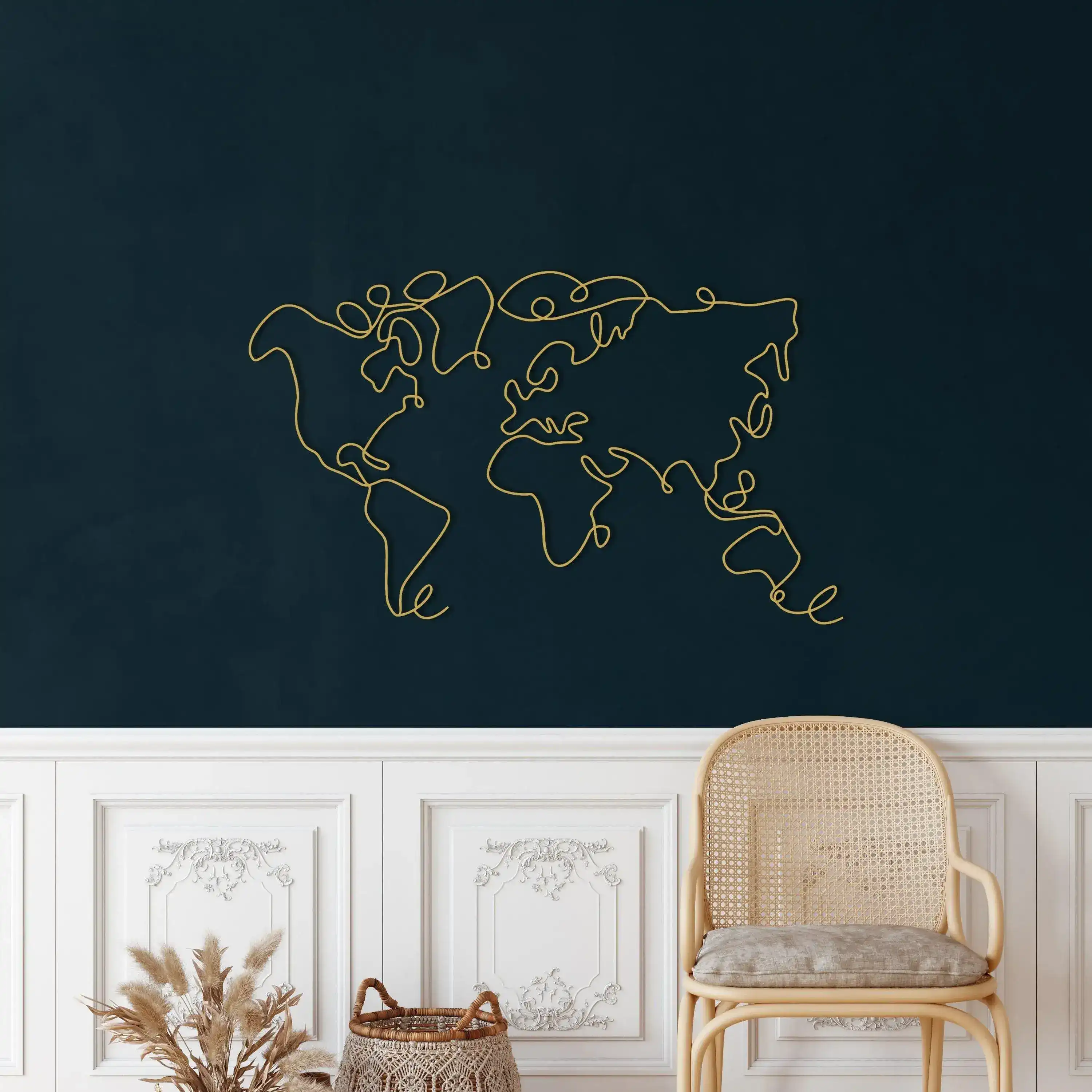 Minimalist World Map Metal Wall Decor - Image 12