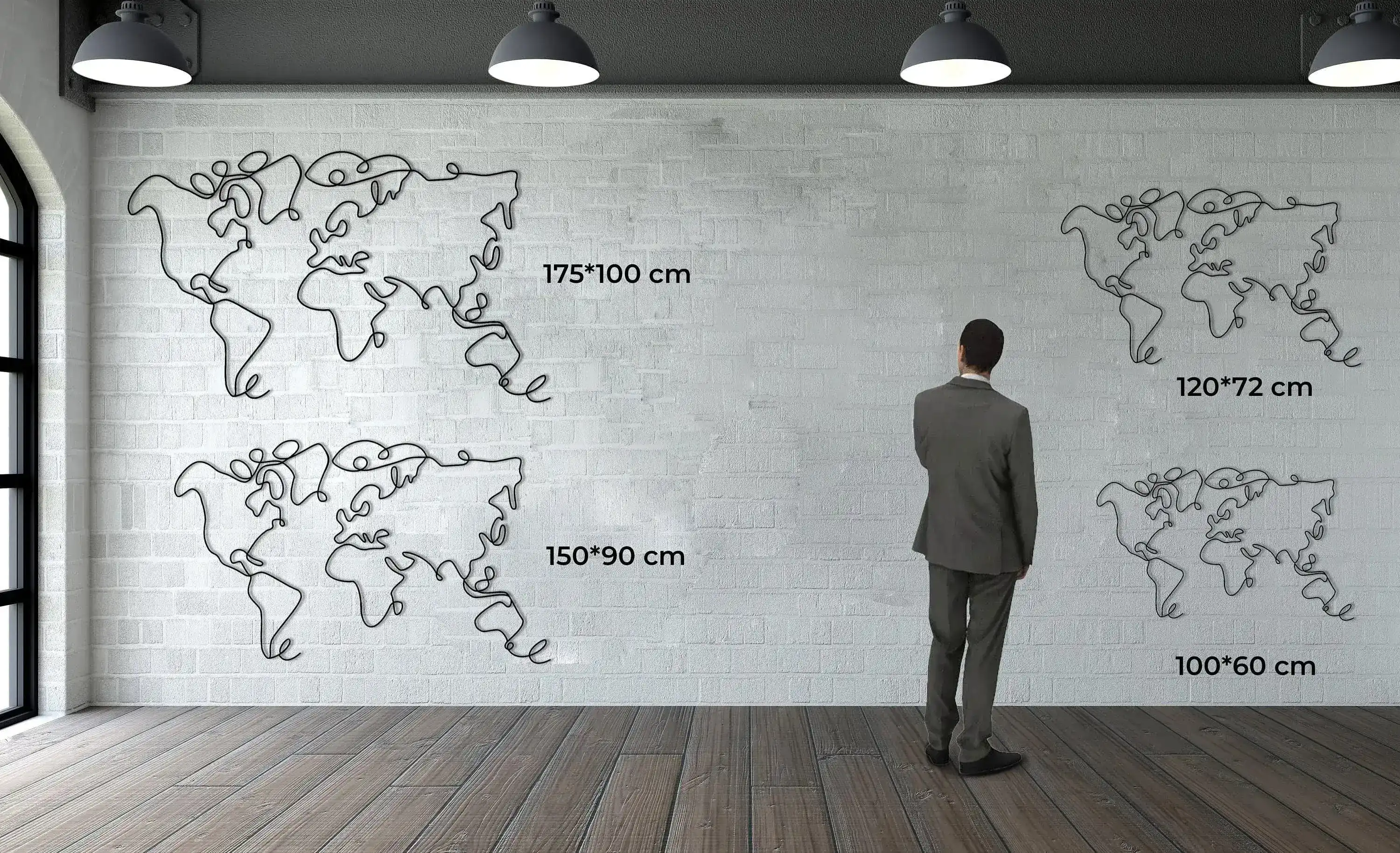 Minimalist World Map Metal Wall Decor - Image 8