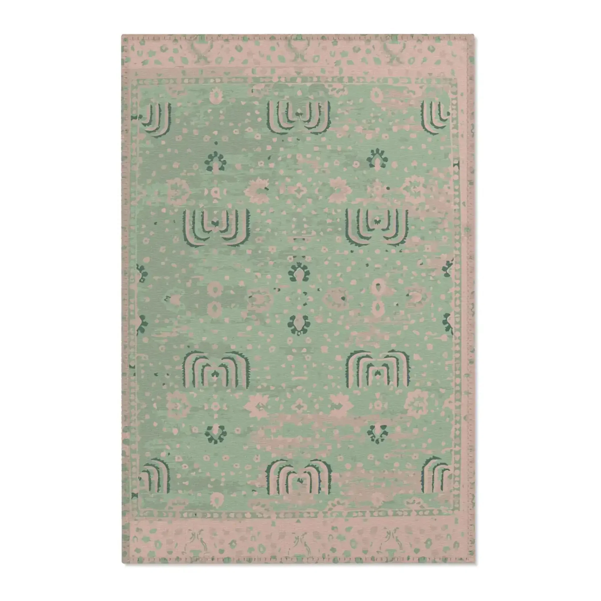 Mint Green Vintage Boho Accent Rug - Image 2