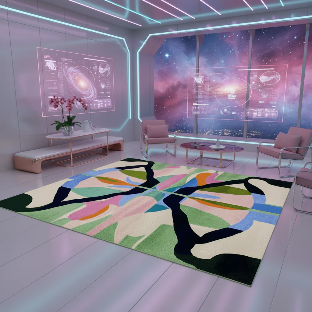 Mirrored Bloomscape Flow Hand Tufted Rug - Image 2