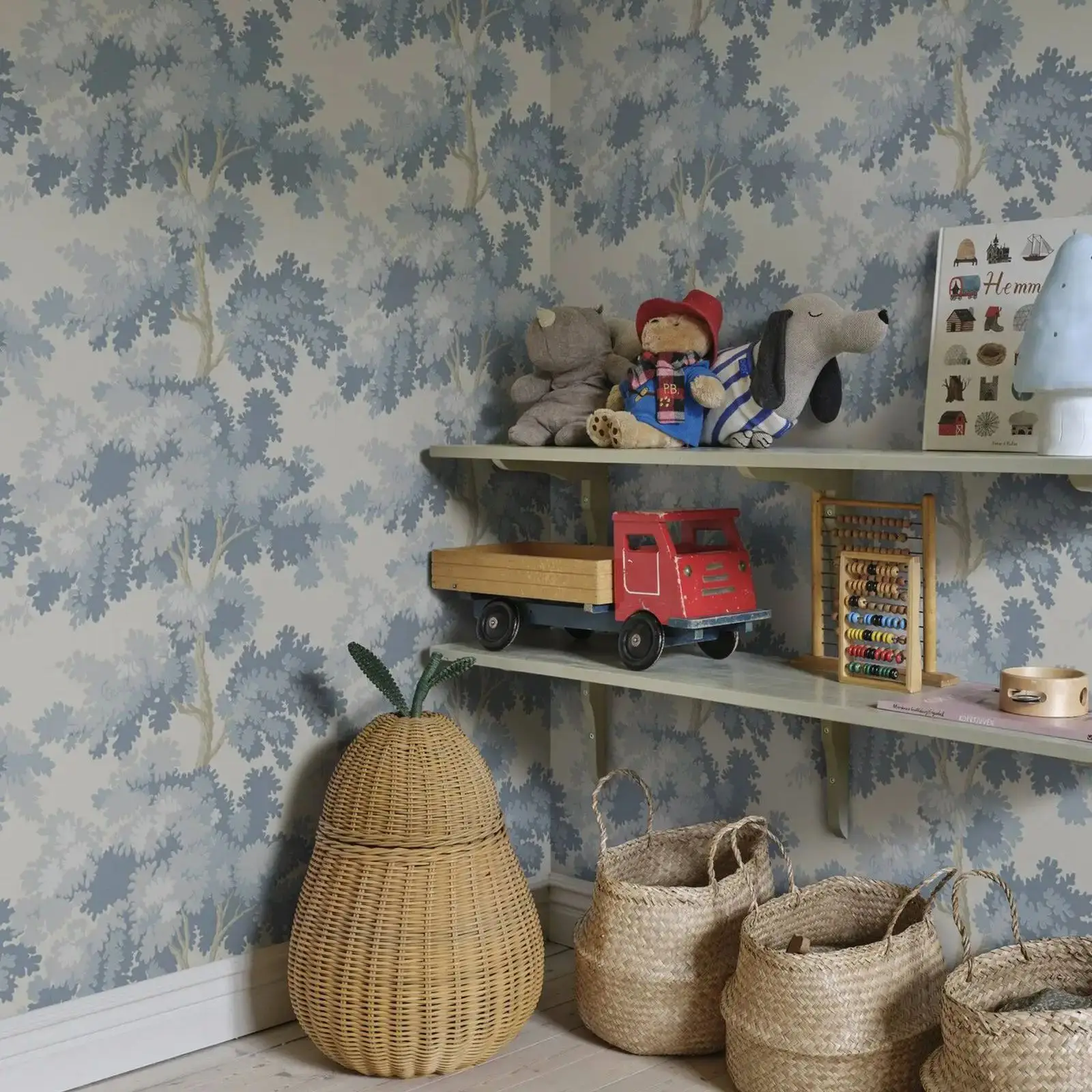 Misty Blue Forest Tapestry Mural - Image 2