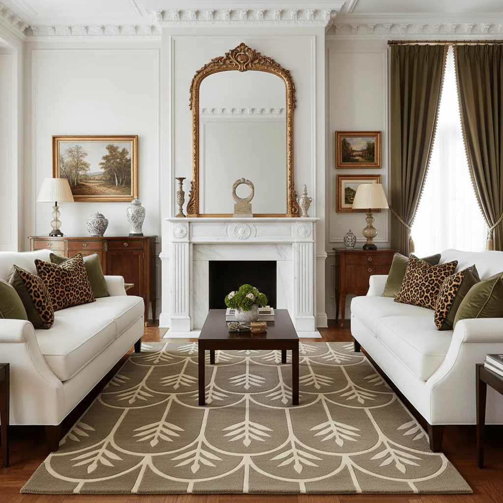 Mocha Arched Meadow Hand Tufted Rug - Image 3