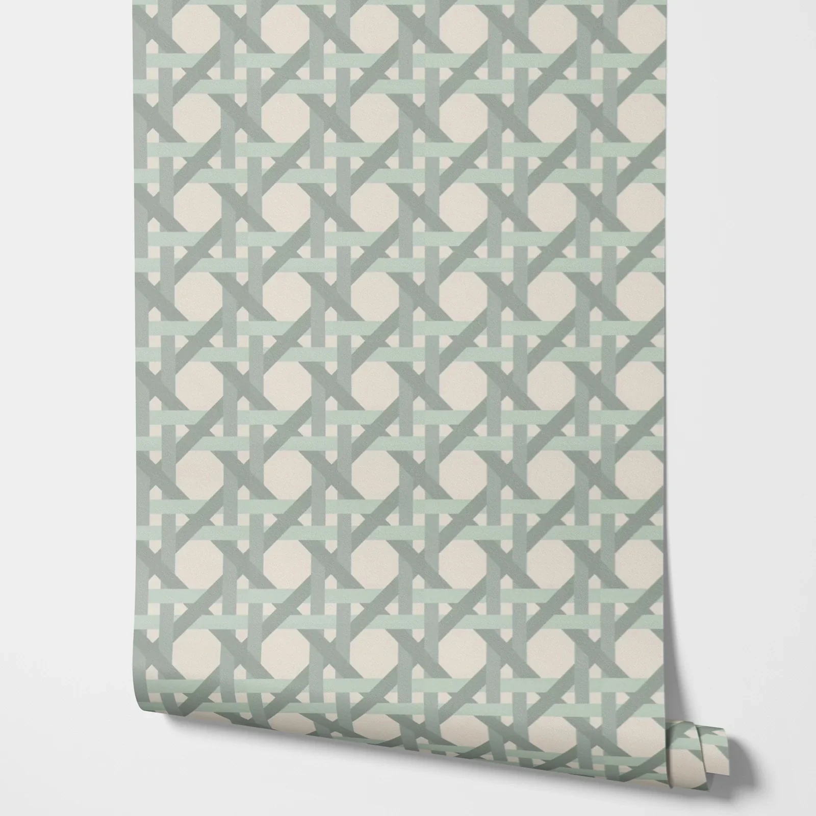 Modern Cane Weave Geometric Wallpaper - Image 4