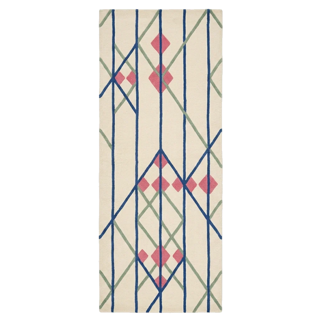 Modern Geometric Linear Hand Tufted Runner Rug