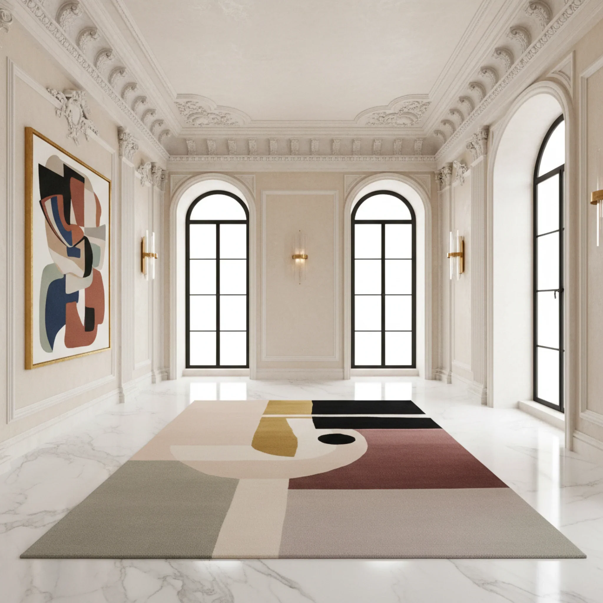 Modern Harmony Block Hand Tufted Rug - Image 4