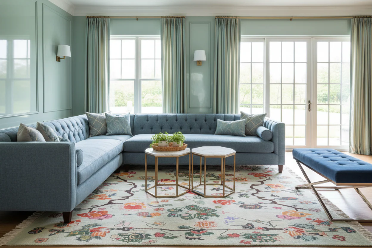 Modern Heirloom Knotted Wool Rug - Image 2