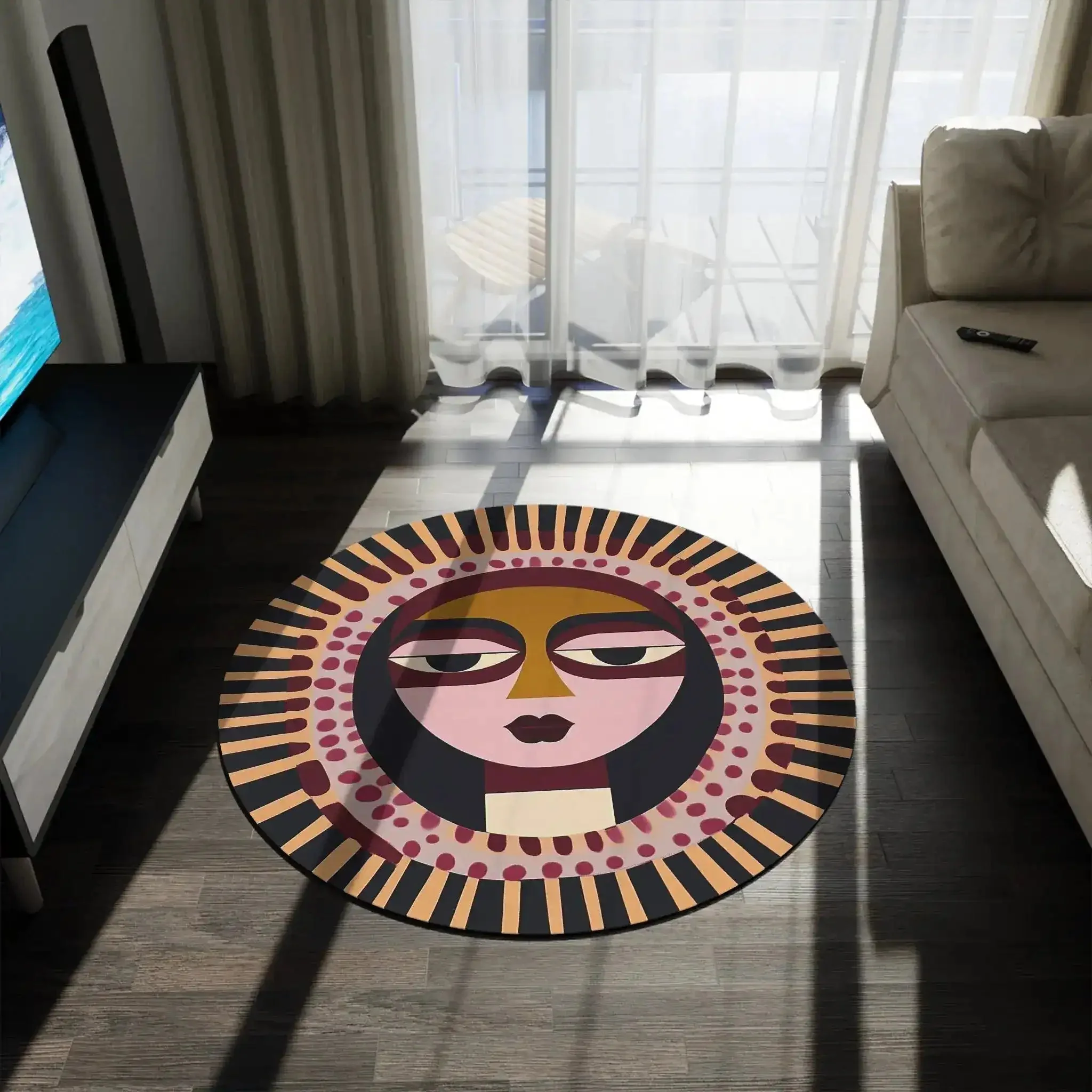 Modern Sun Mask Accent Rug - Image 4