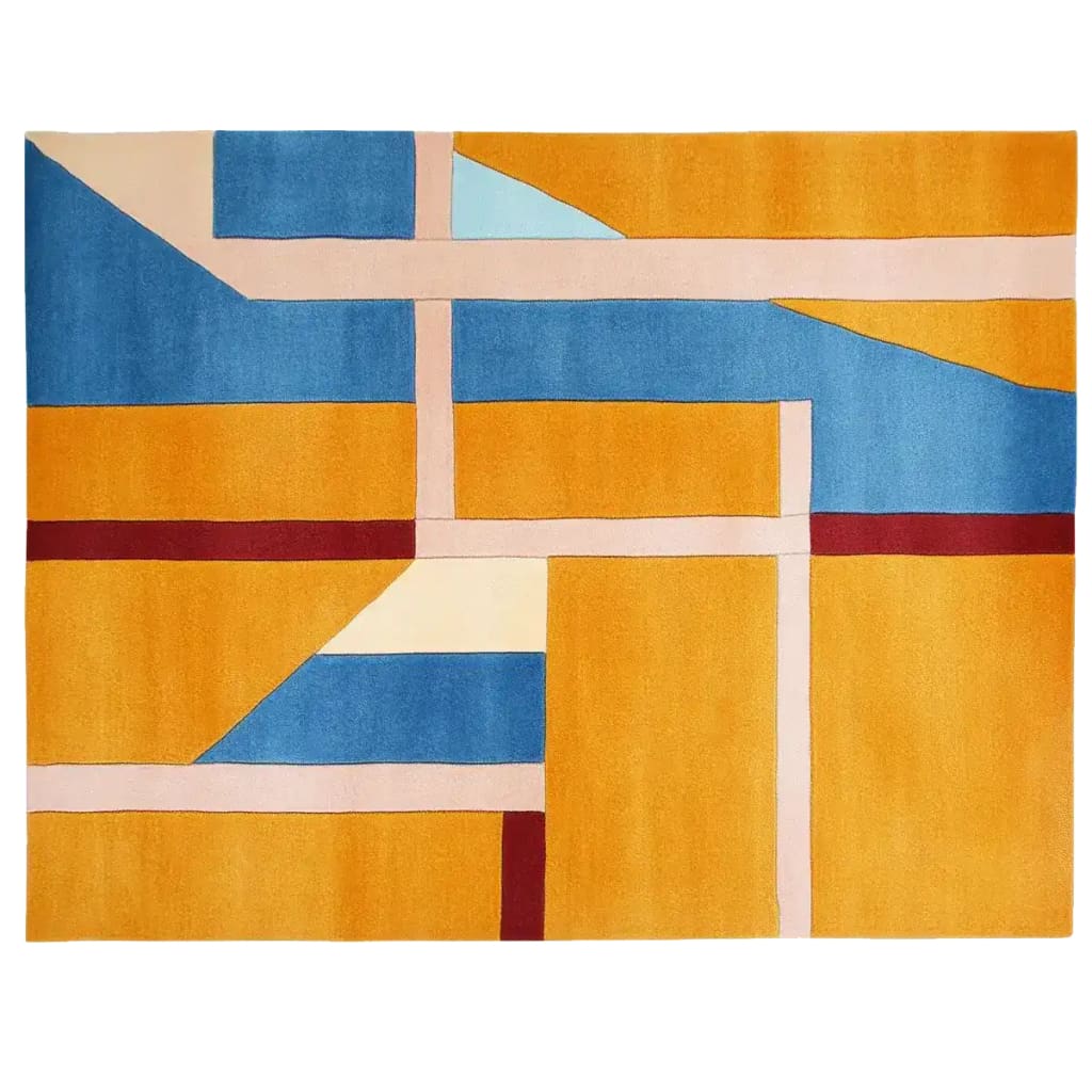 Modern Sunset Grid Hand Tufted Rug - Image 3