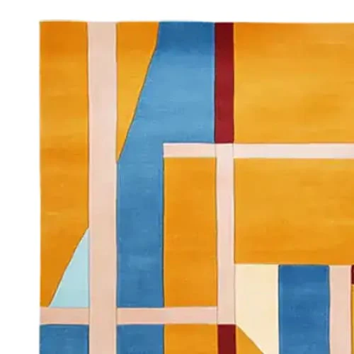 Modern Sunset Grid Hand Tufted Rug - Image 5