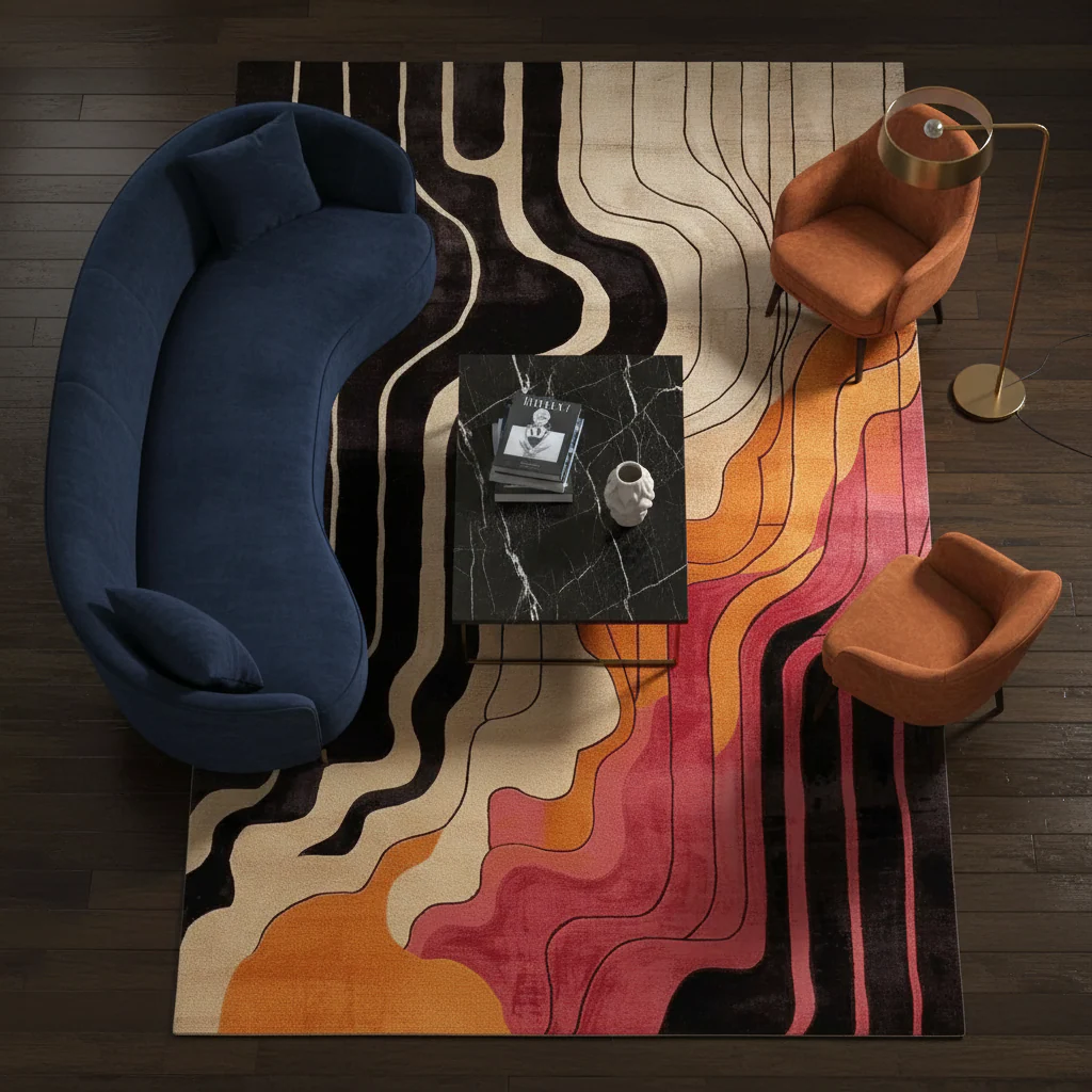Molten Rhythm Drift Hand Tufted Rug - Image 2