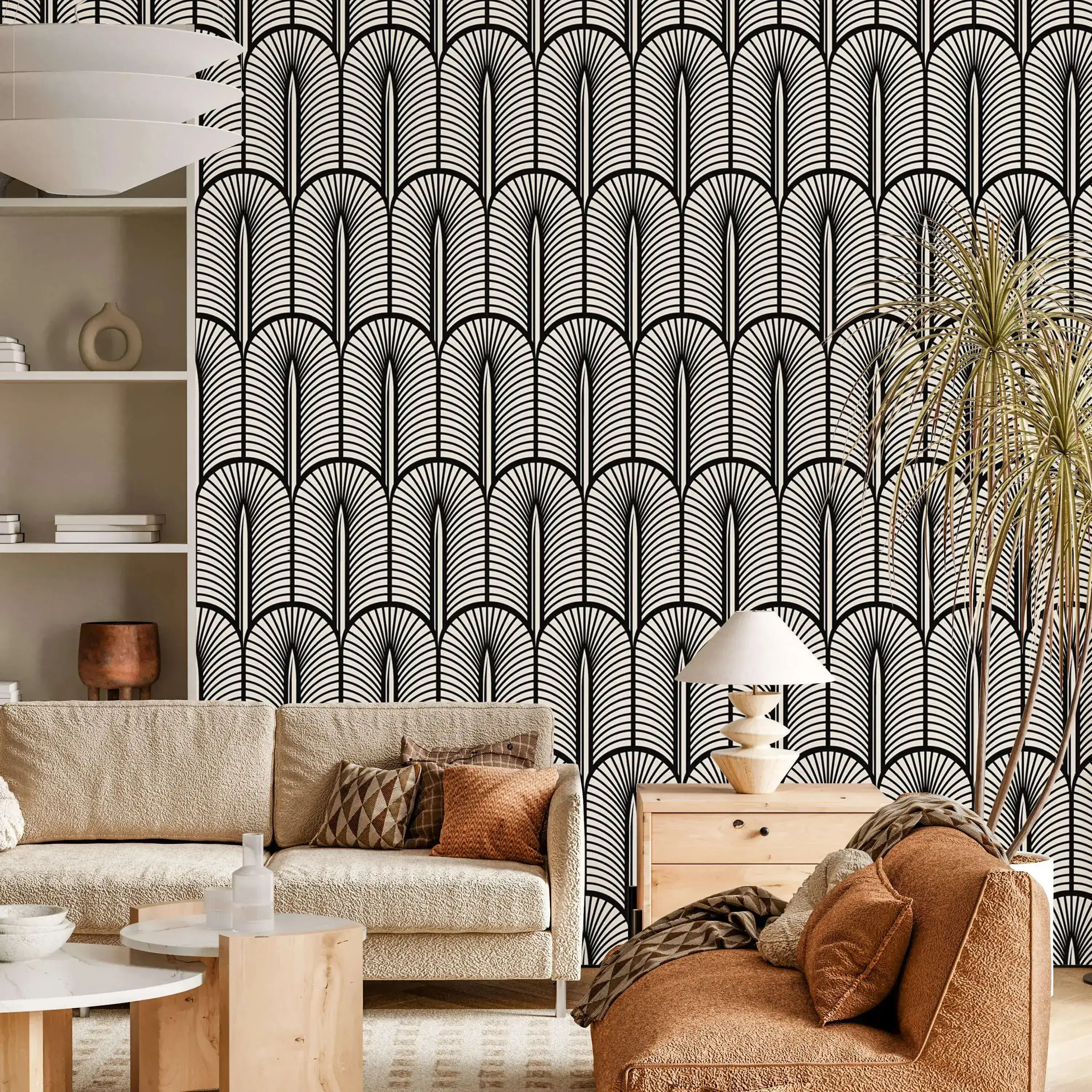 Monochrome Deco Elegance Wallpaper - Image 4