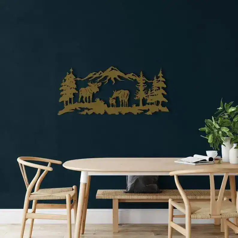 Moose in Nature Metal Wall Art - Image 2