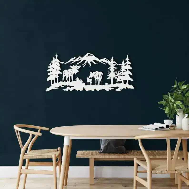 Moose in Nature Metal Wall Art - Image 3
