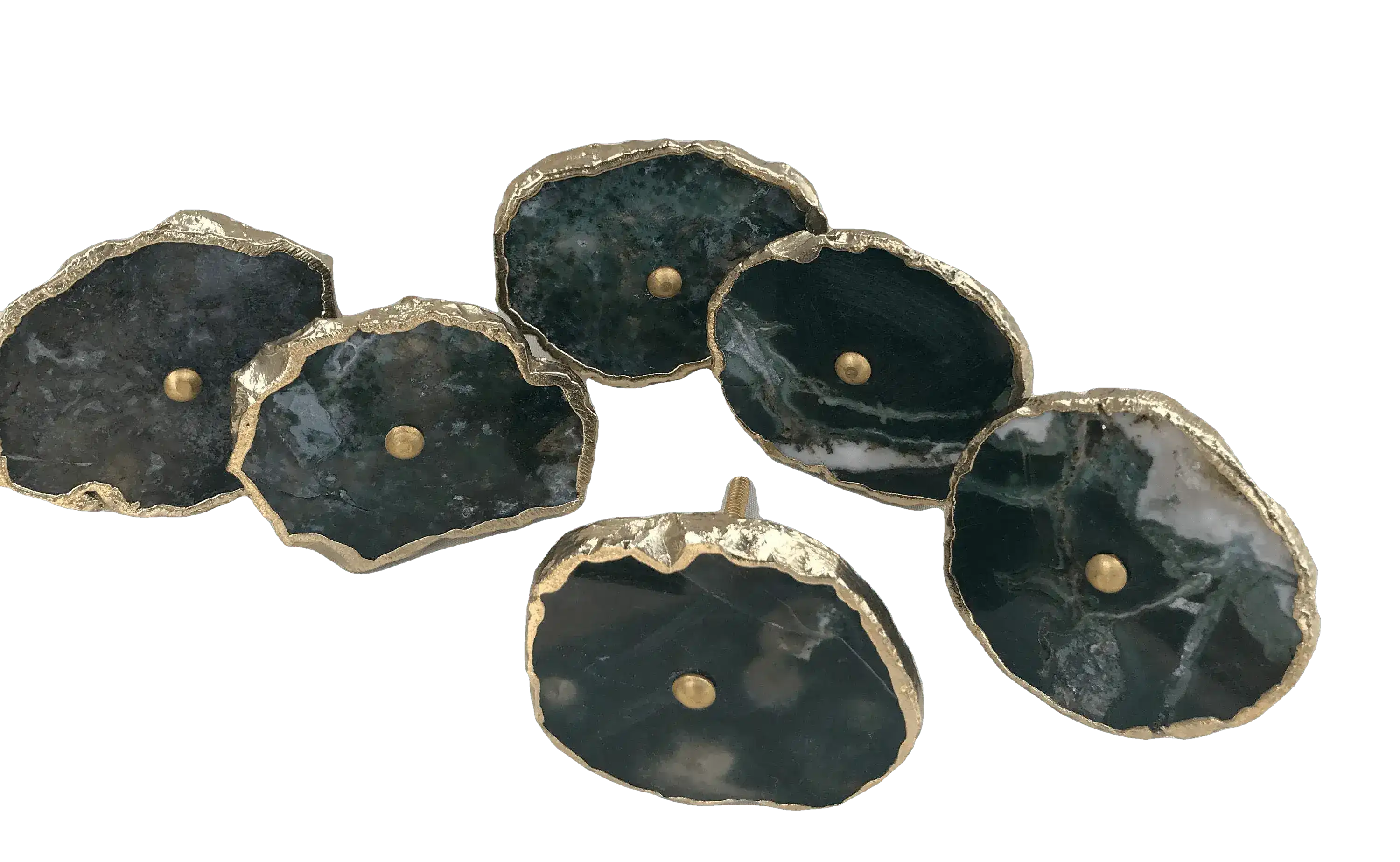 Moss Green Agate Cabinet Door Pull Handle - Set of 6 - Image 4
