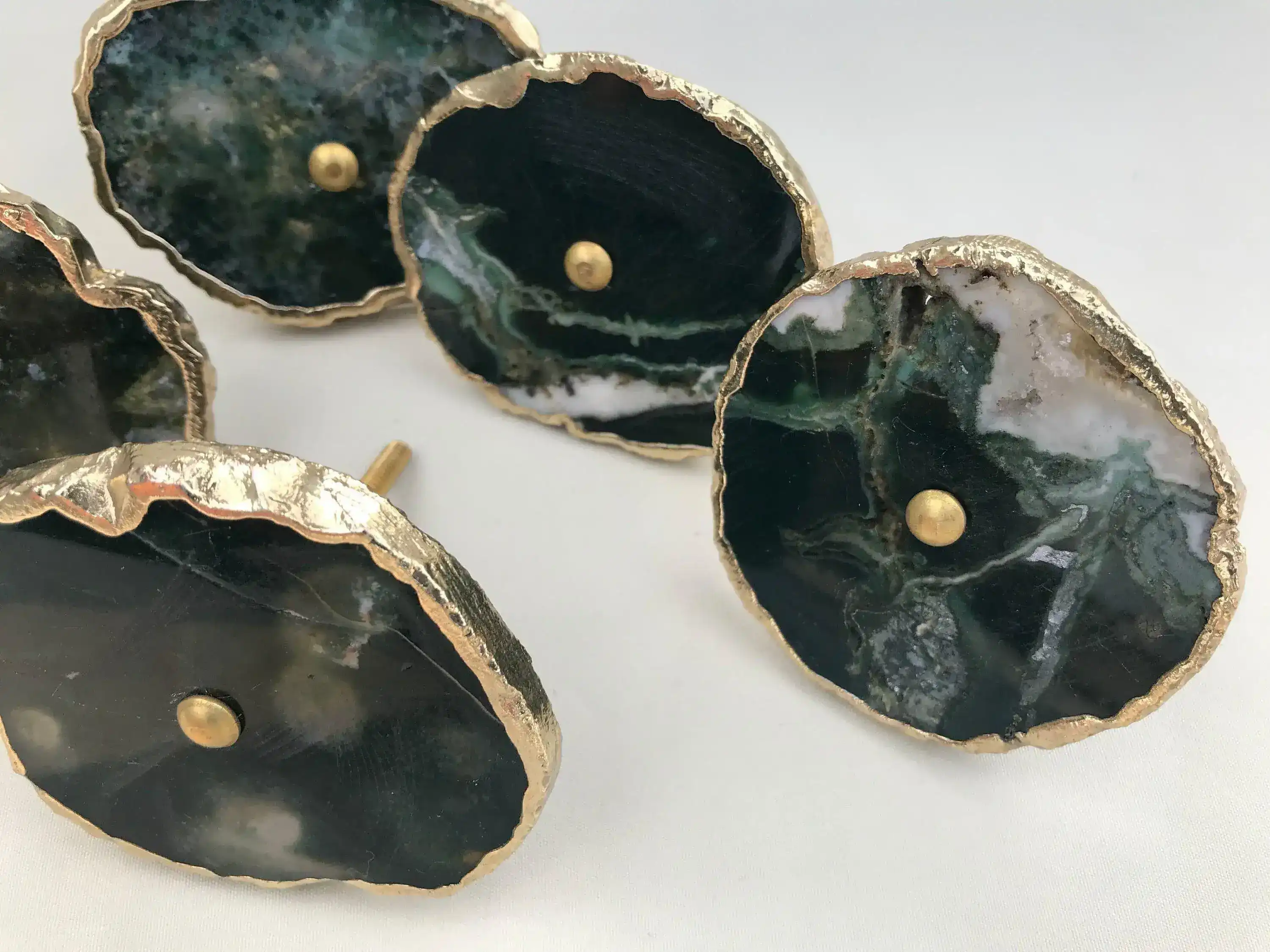 Moss Green Agate Cabinet Door Pull Handle - Set of 6 - Image 6
