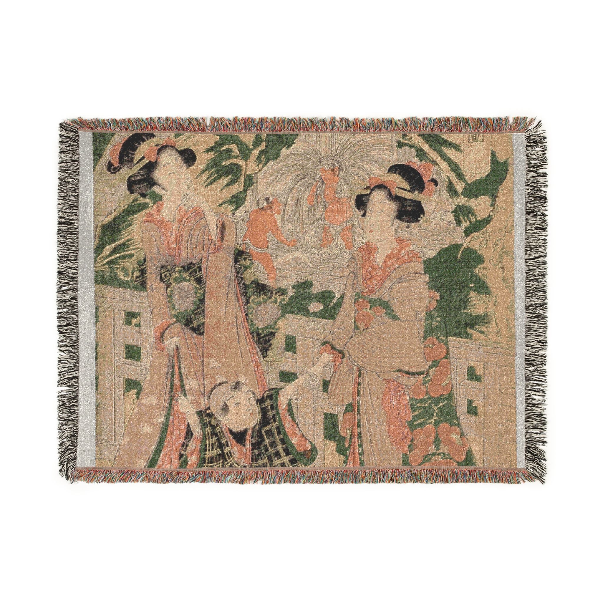 Mount Haruna in Kozuke Province Woven Throw Blanket - Image 6